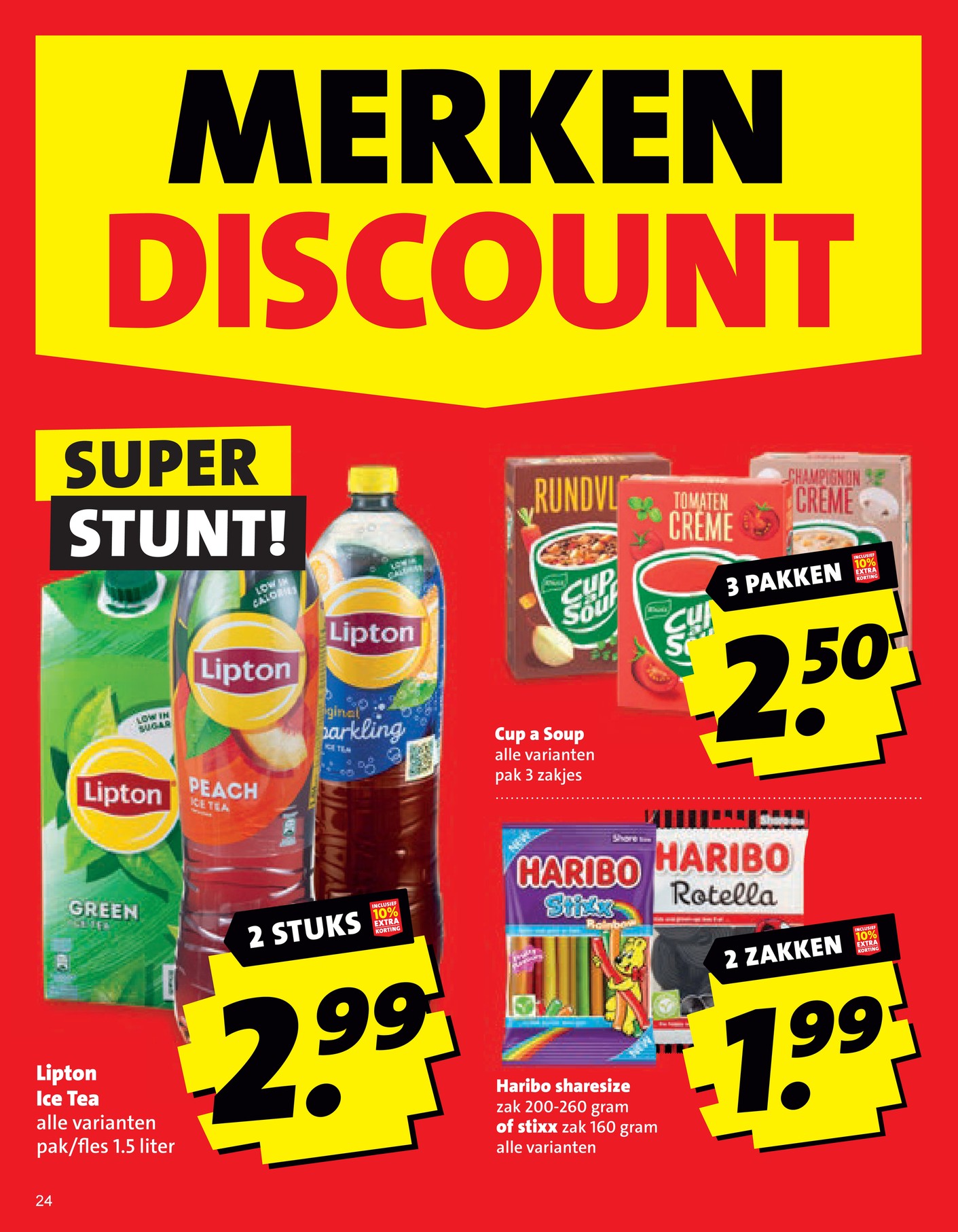 Lipton Ice Tea, gemarkeerd op pagina 24 van de Boni folder