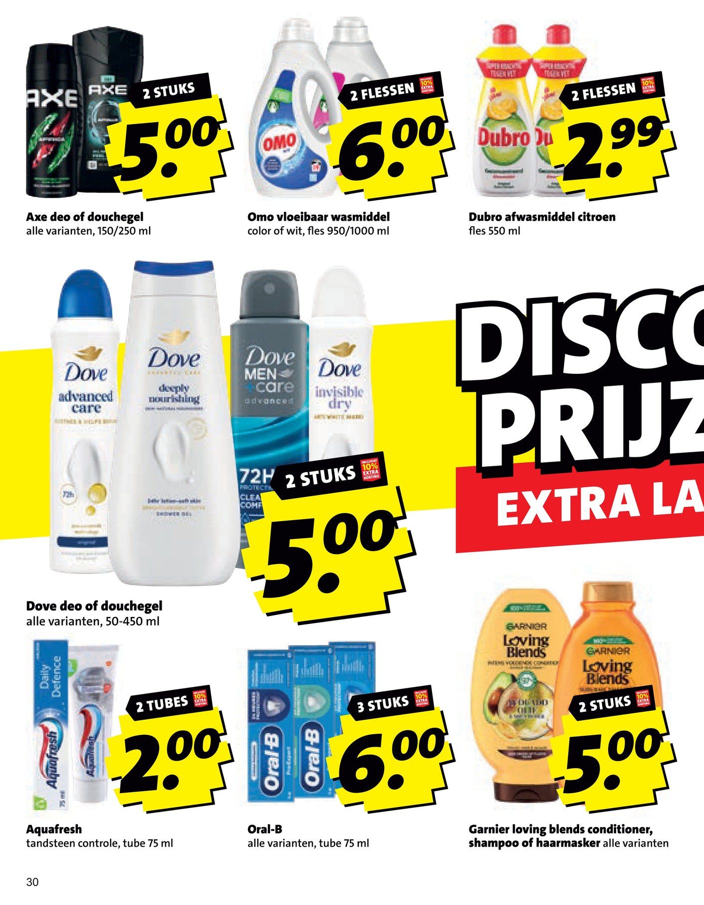 Oral-B tandpasta, gemarkeerd op pagina 30 van de Boni folder