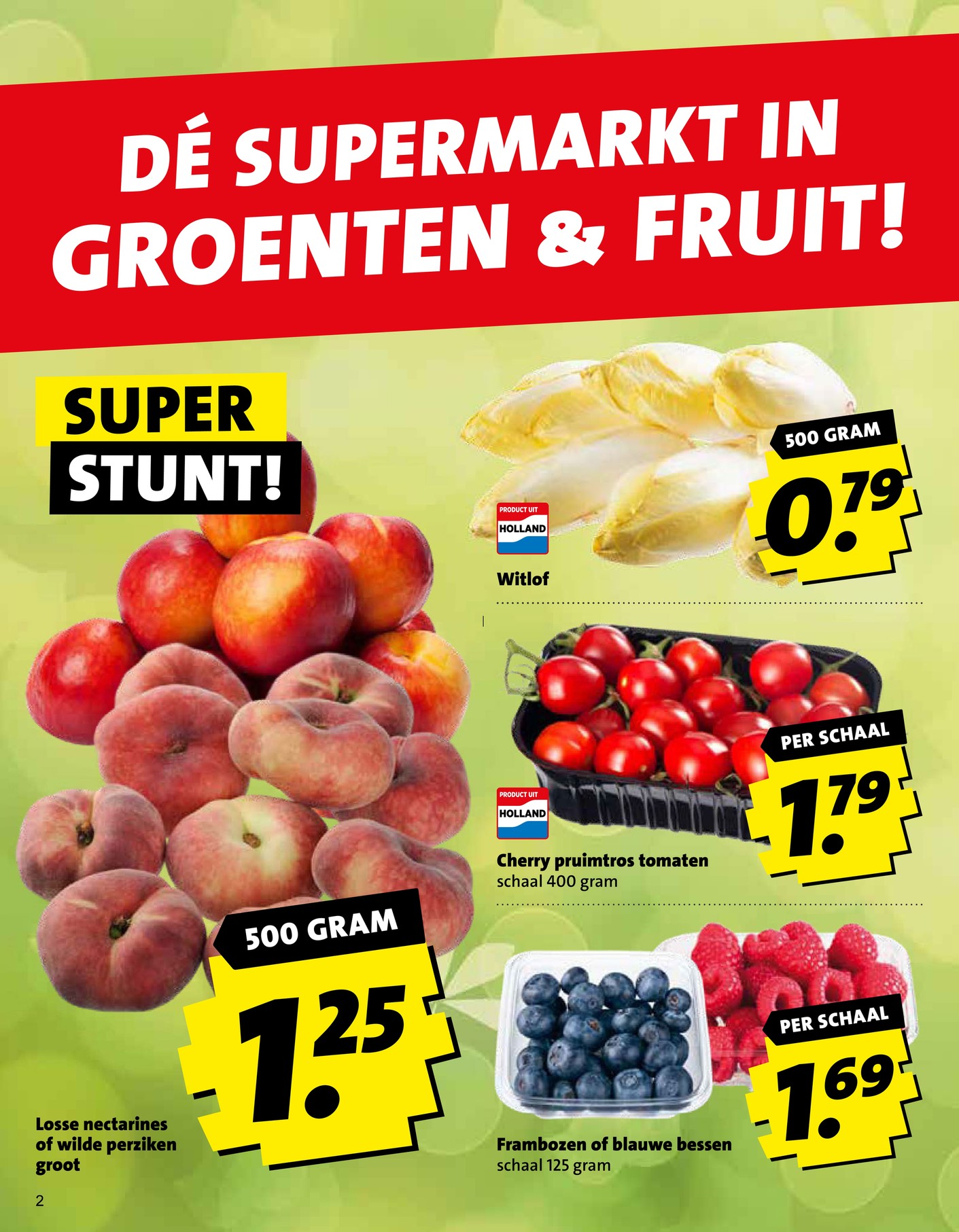Cherry pruimtros tomaten, gemarkeerd op pagina 2 van de Boni folder