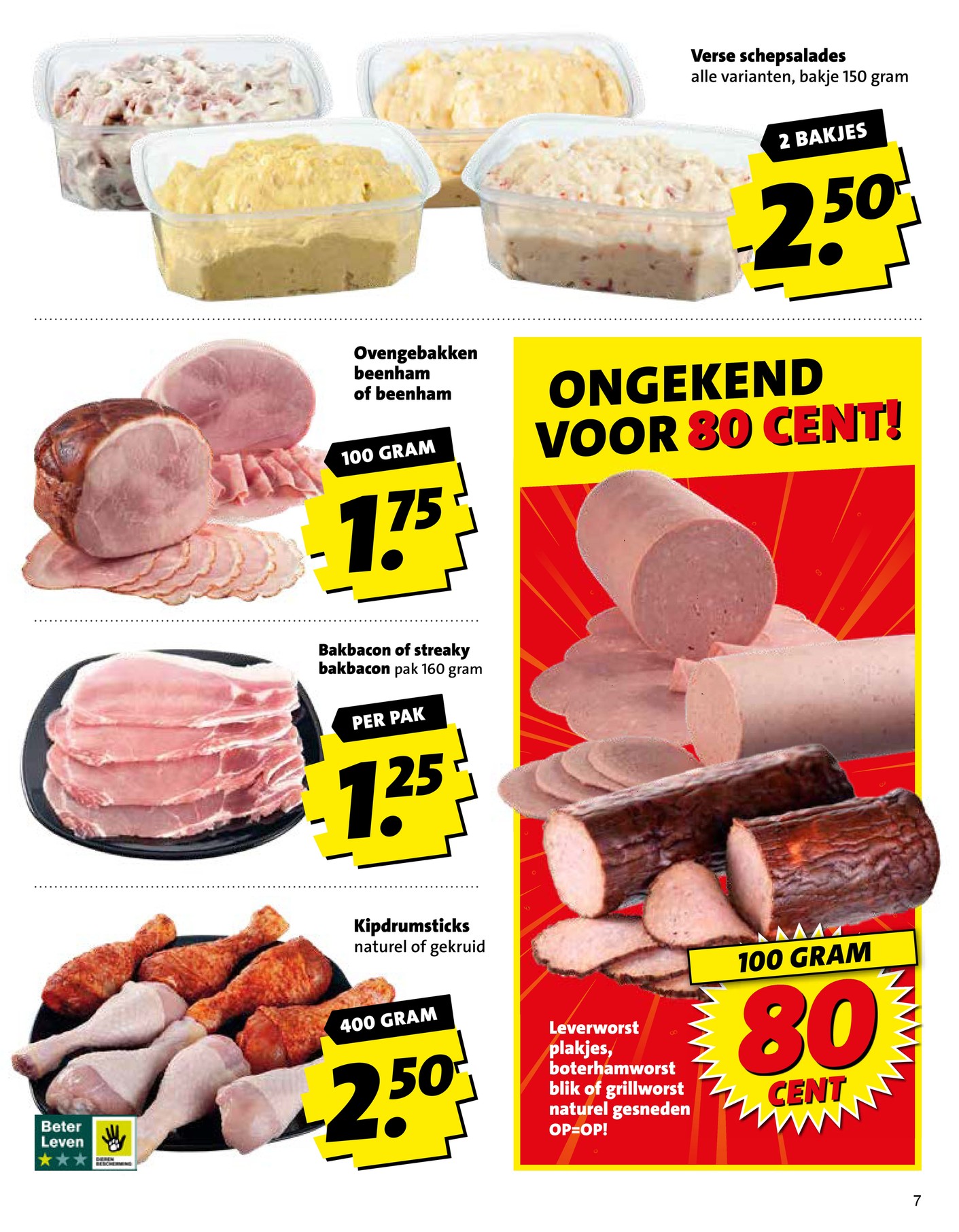 Kipdrumsticks, gemarkeerd op pagina 7 van de Boni folder