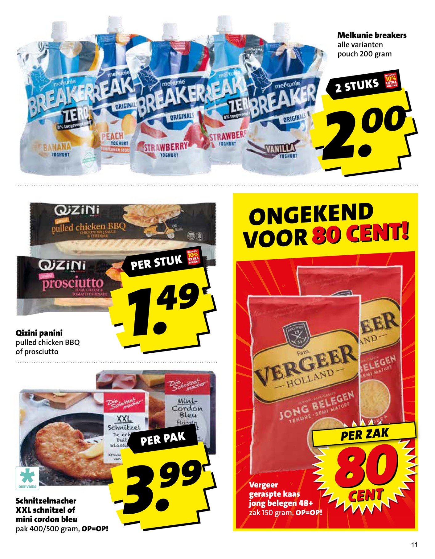 Schnitzelmacher XXL schnitzel of mini cordon bleu, gemarkeerd op pagina 11 van de Boni folder