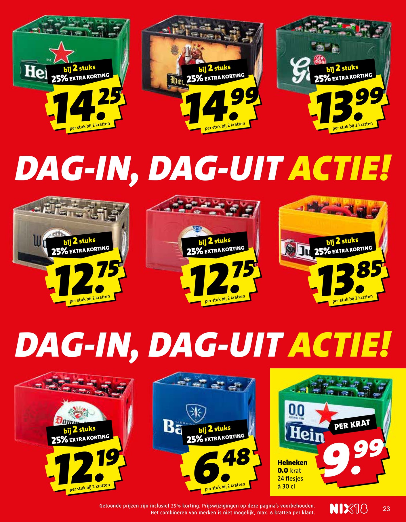 Premium Pilsner, gemarkeerd op pagina 23 van de Boni folder