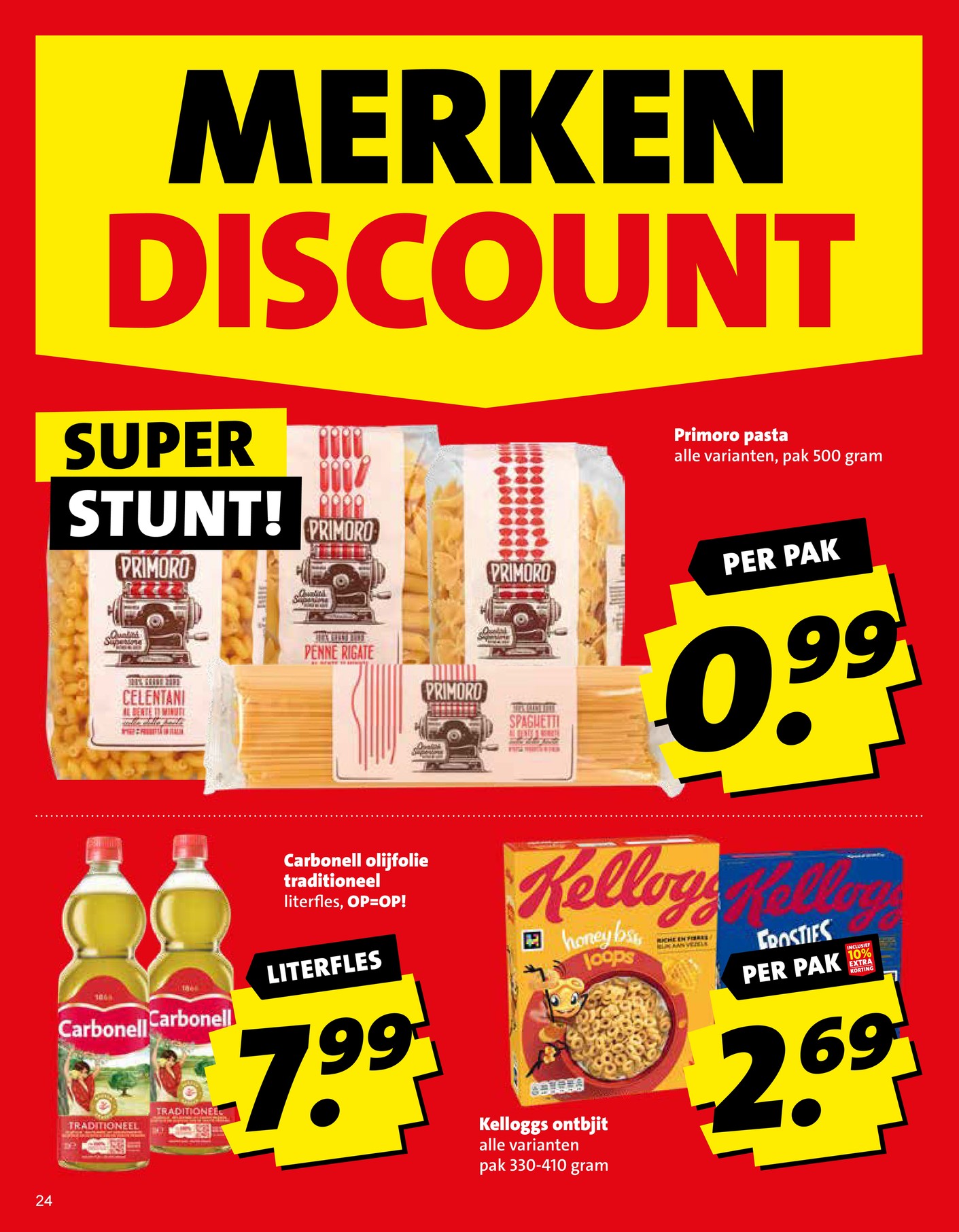 Primoro pasta, gemarkeerd op pagina 24 van de Boni folder