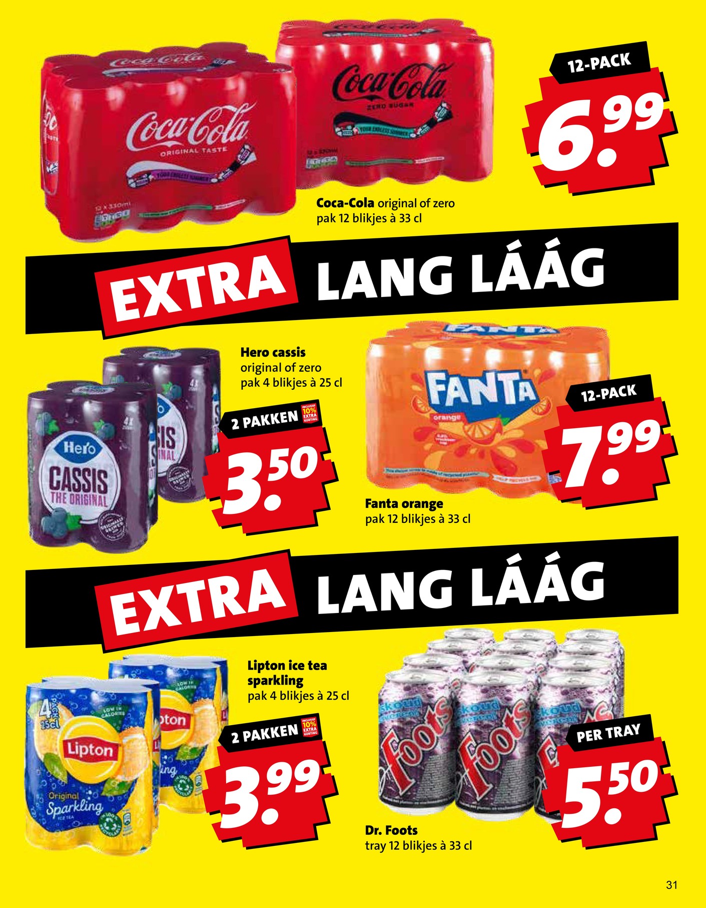 Coca-Cola original of zero, gemarkeerd op pagina 31 van de Boni folder