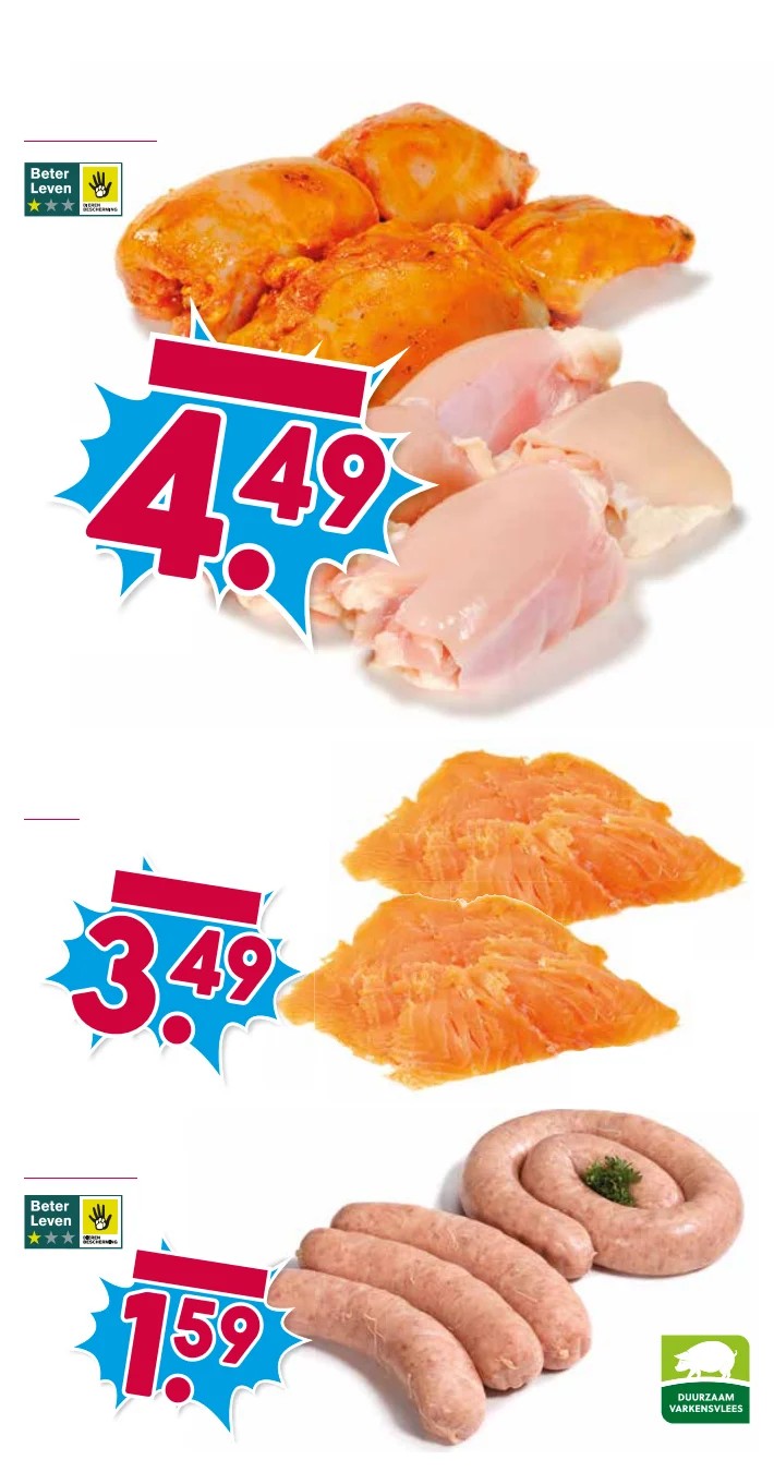 Braadworst, gemarkeerd op pagina 14 van de Boons Markt folder