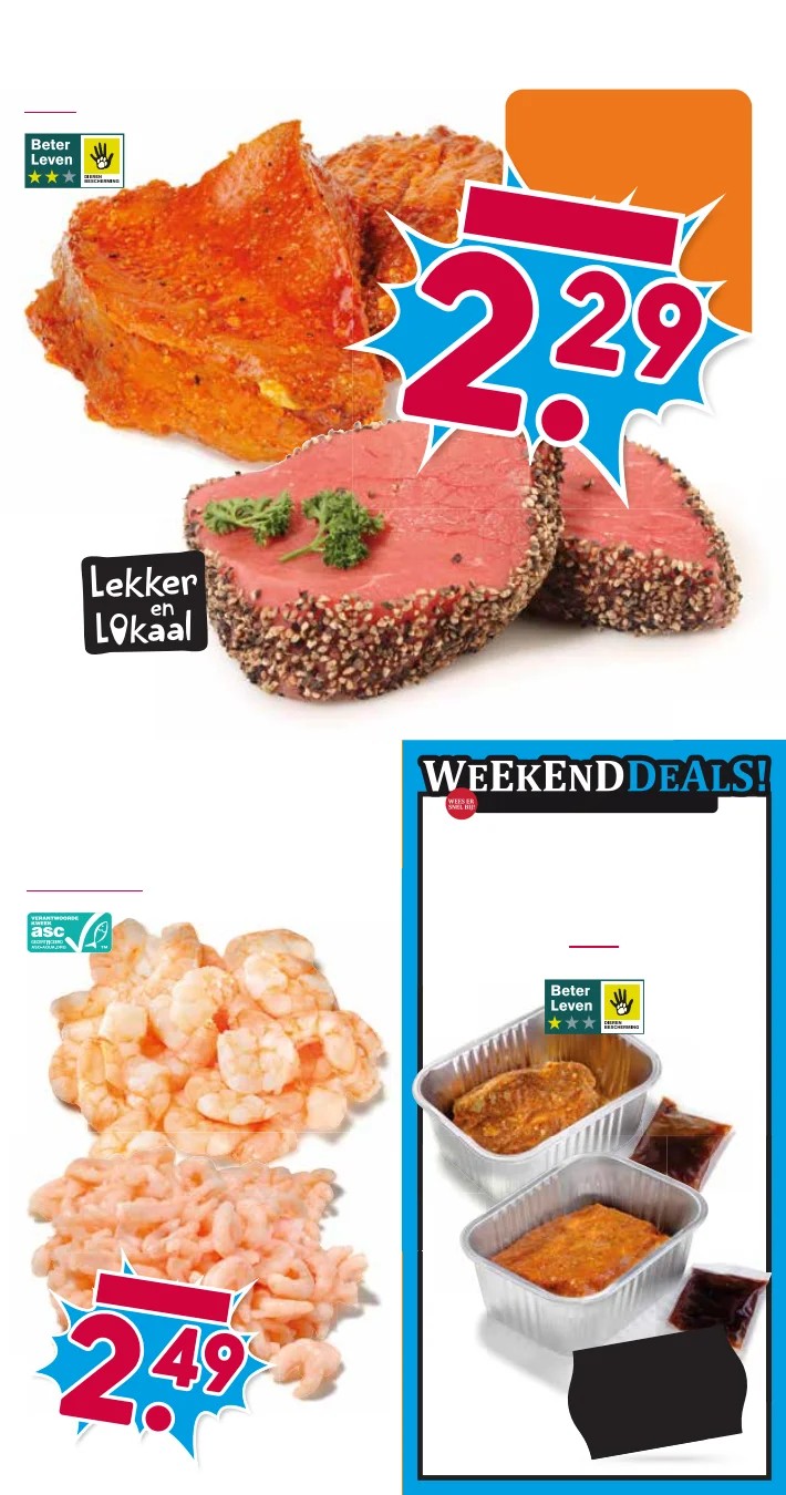 Garnalen, gemarkeerd op pagina 15 van de Boons Markt folder