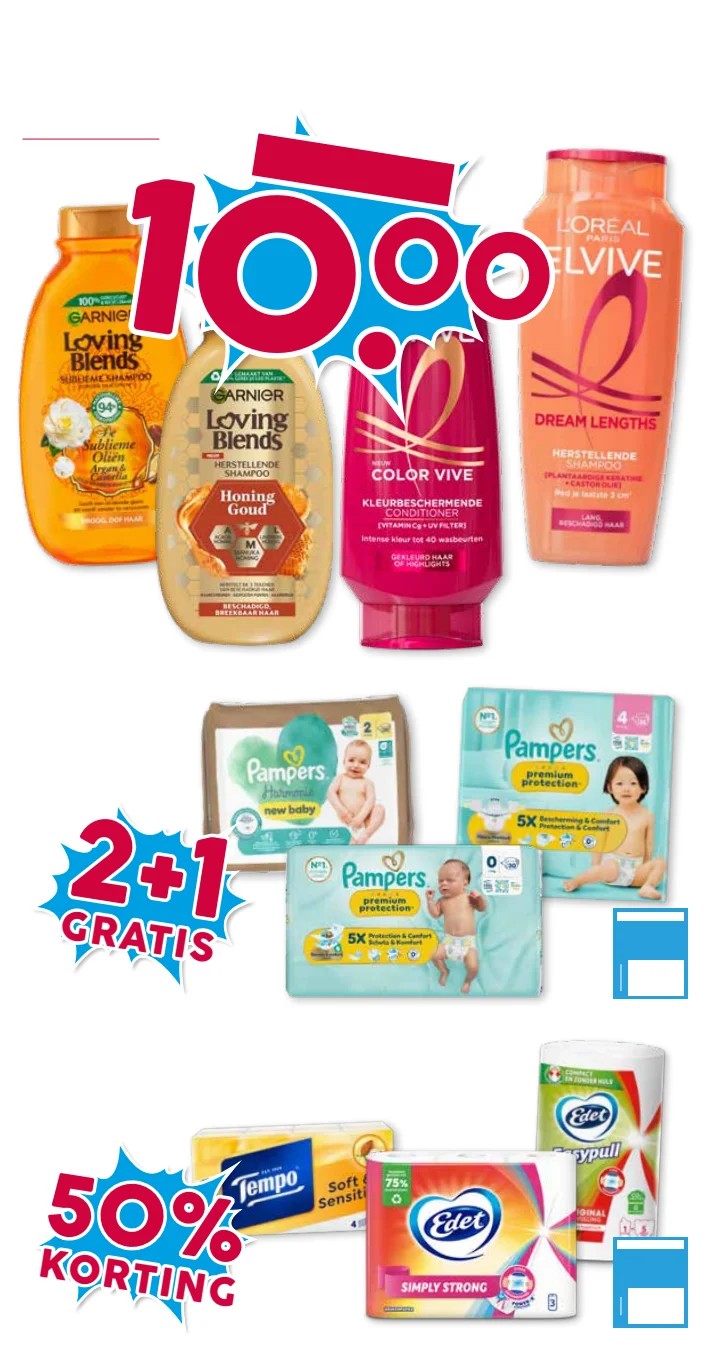 Pampers luiers, gemarkeerd op pagina 23 van de Boons Markt folder