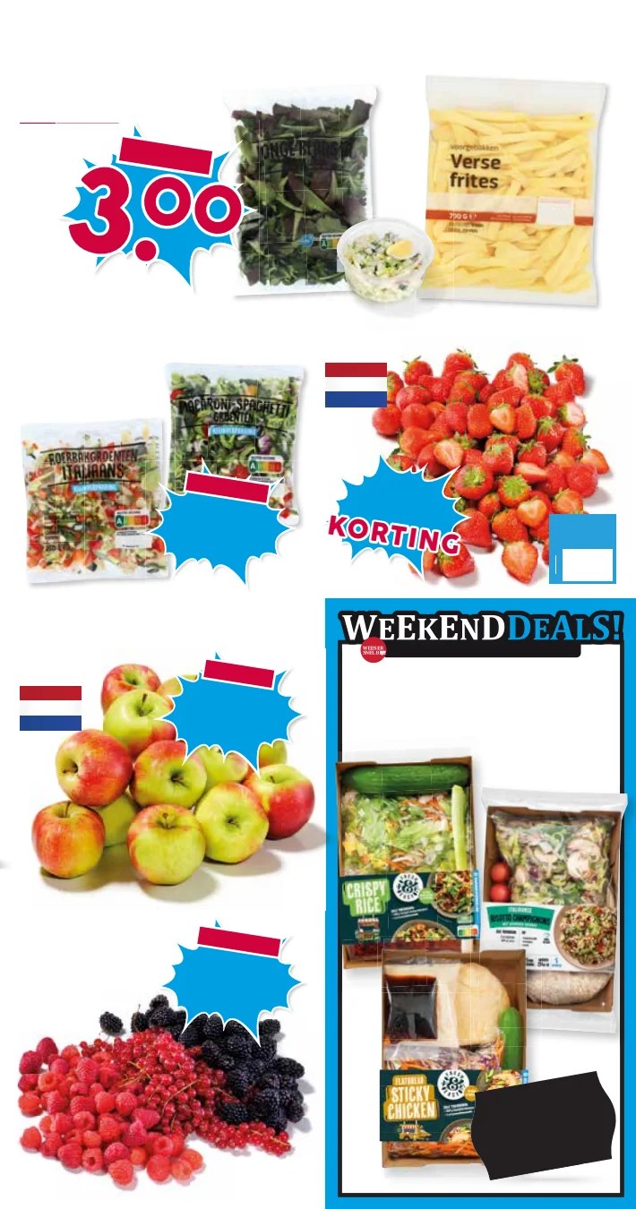 Bessen en frambozen, gemarkeerd op pagina 5 van de Boons Markt folder