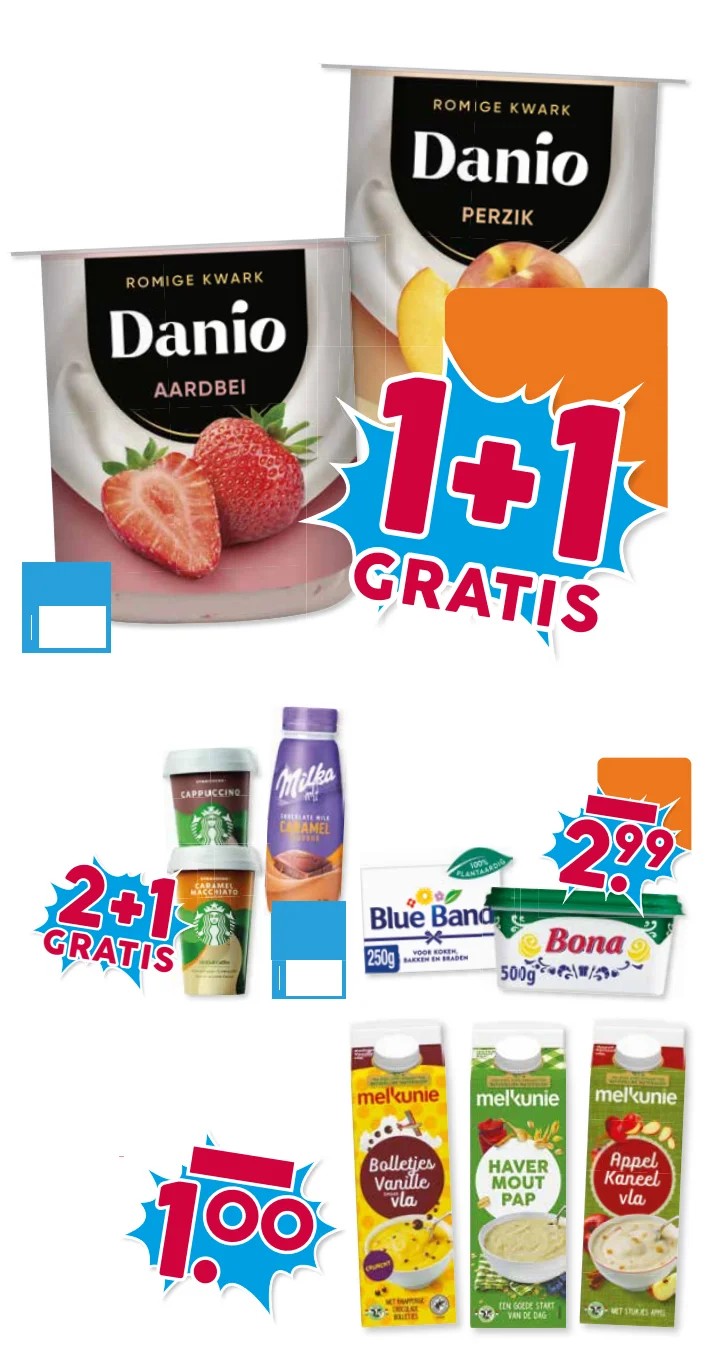Danio Romige Kwark, gemarkeerd op pagina 12 van de Boons Markt folder