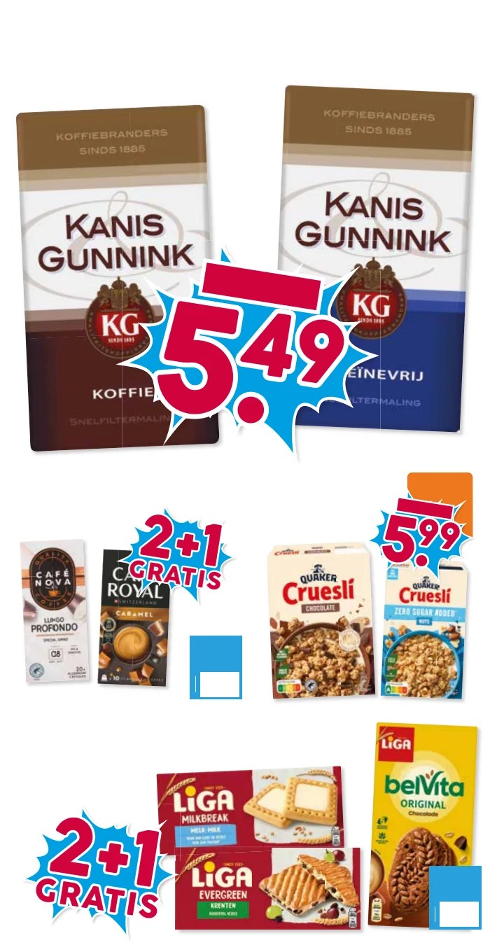 Cruesli Chocolate of Zero Sugar Added, gemarkeerd op pagina 16 van de Boons Markt folder