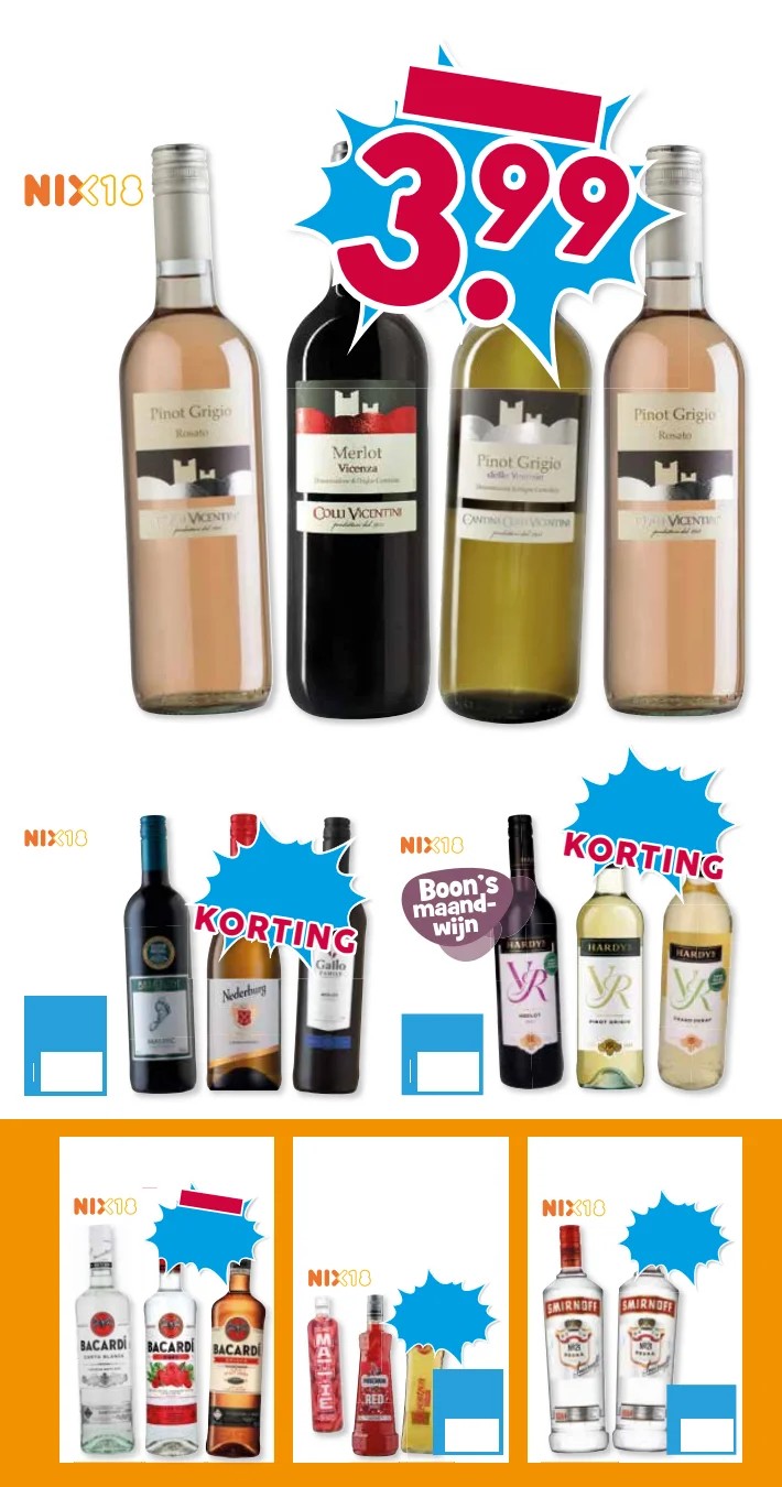 Colli Vicentini Pinot Grigio / Merlot, gemarkeerd op pagina 21 van de Boons Markt folder