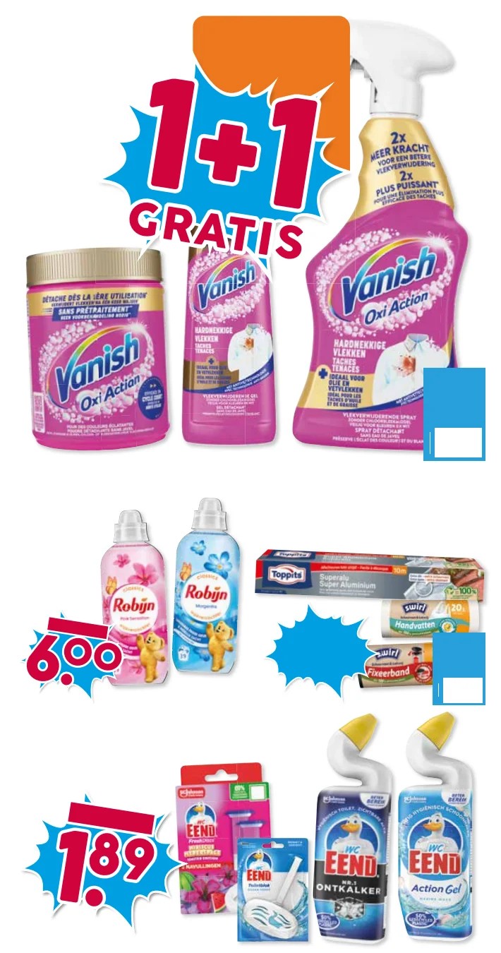 Toppits/Swirl huishoudproducten, gemarkeerd op pagina 22 van de Boons Markt folder