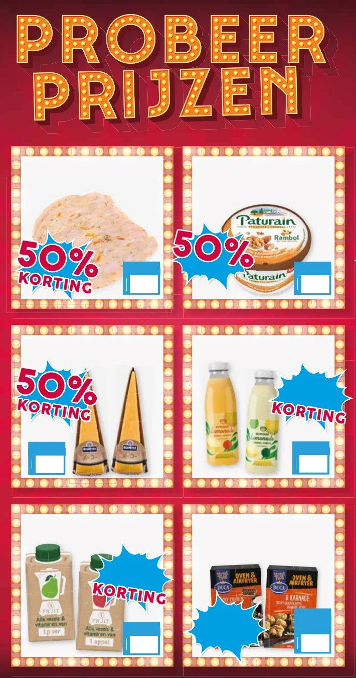 Fruit drankjes, gemarkeerd op pagina 2 van de Boons Markt folder