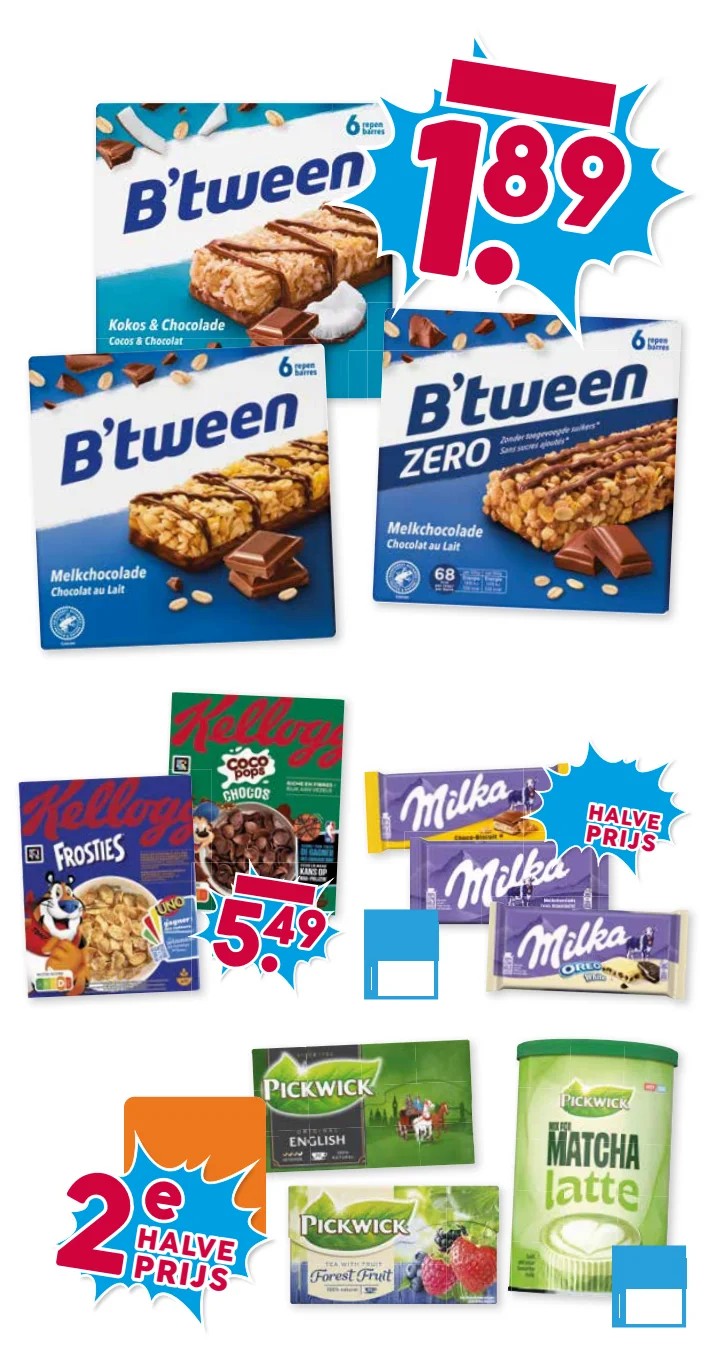 B'tween cereal bars, gemarkeerd op pagina 16 van de Boons Markt folder