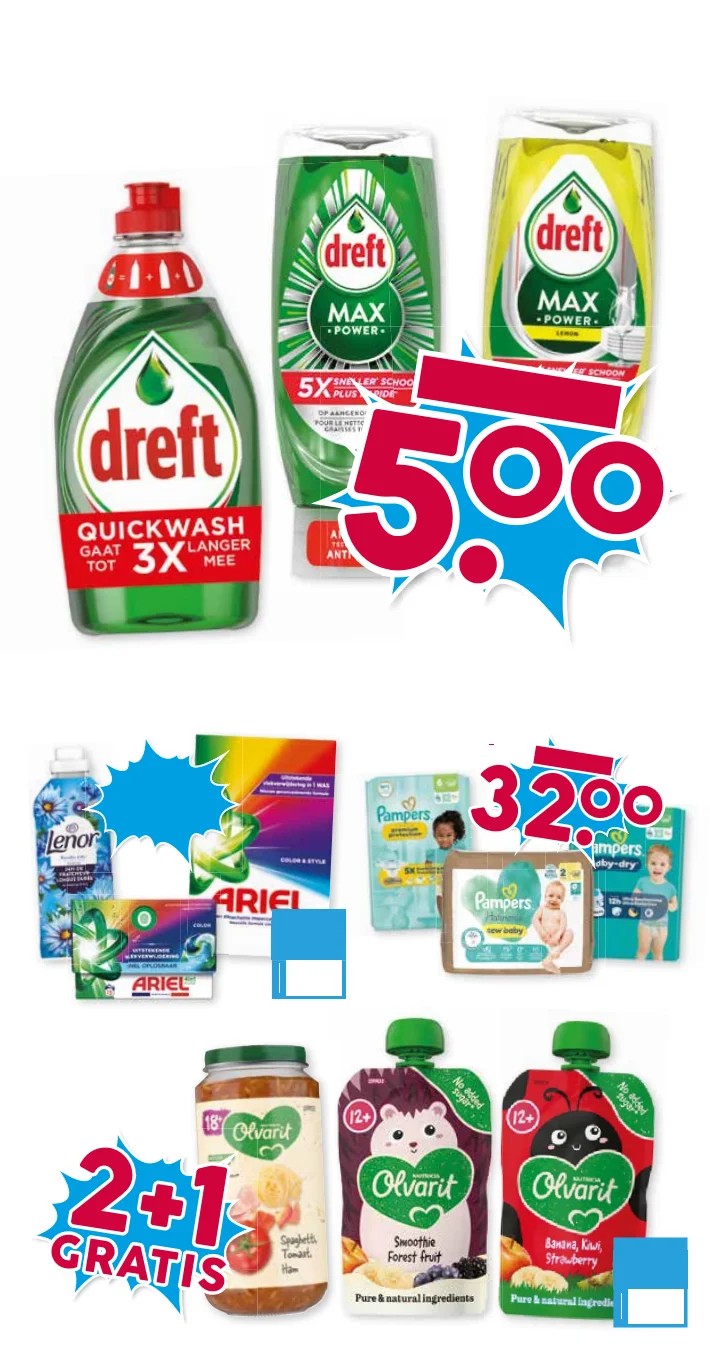 Pampers luiers, gemarkeerd op pagina 22 van de Boons Markt folder