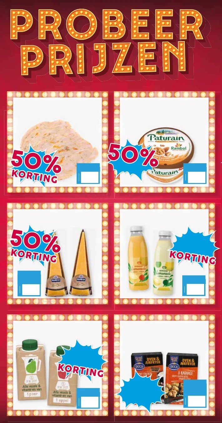 Fruit drankjes, gemarkeerd op pagina 2 van de Boons Markt folder