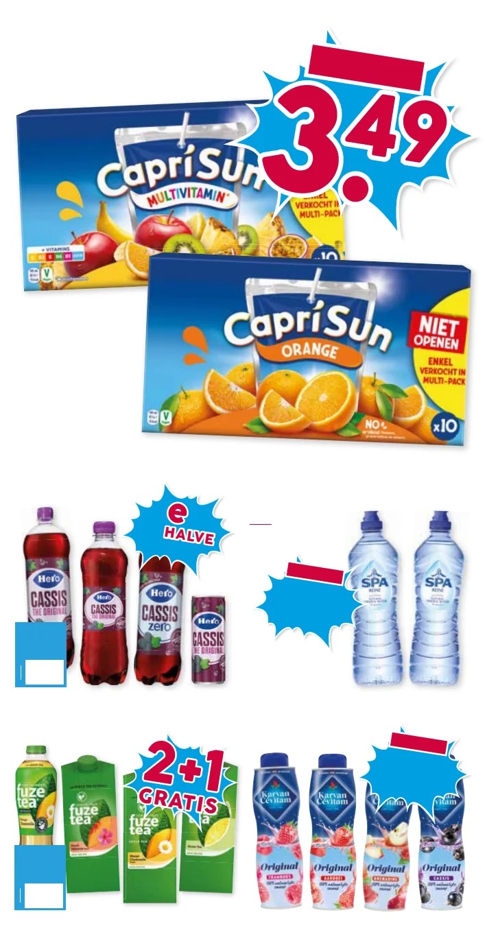 Capri-Sun Multivitamin of Orange, gemarkeerd op pagina 18 van de Boons Markt folder