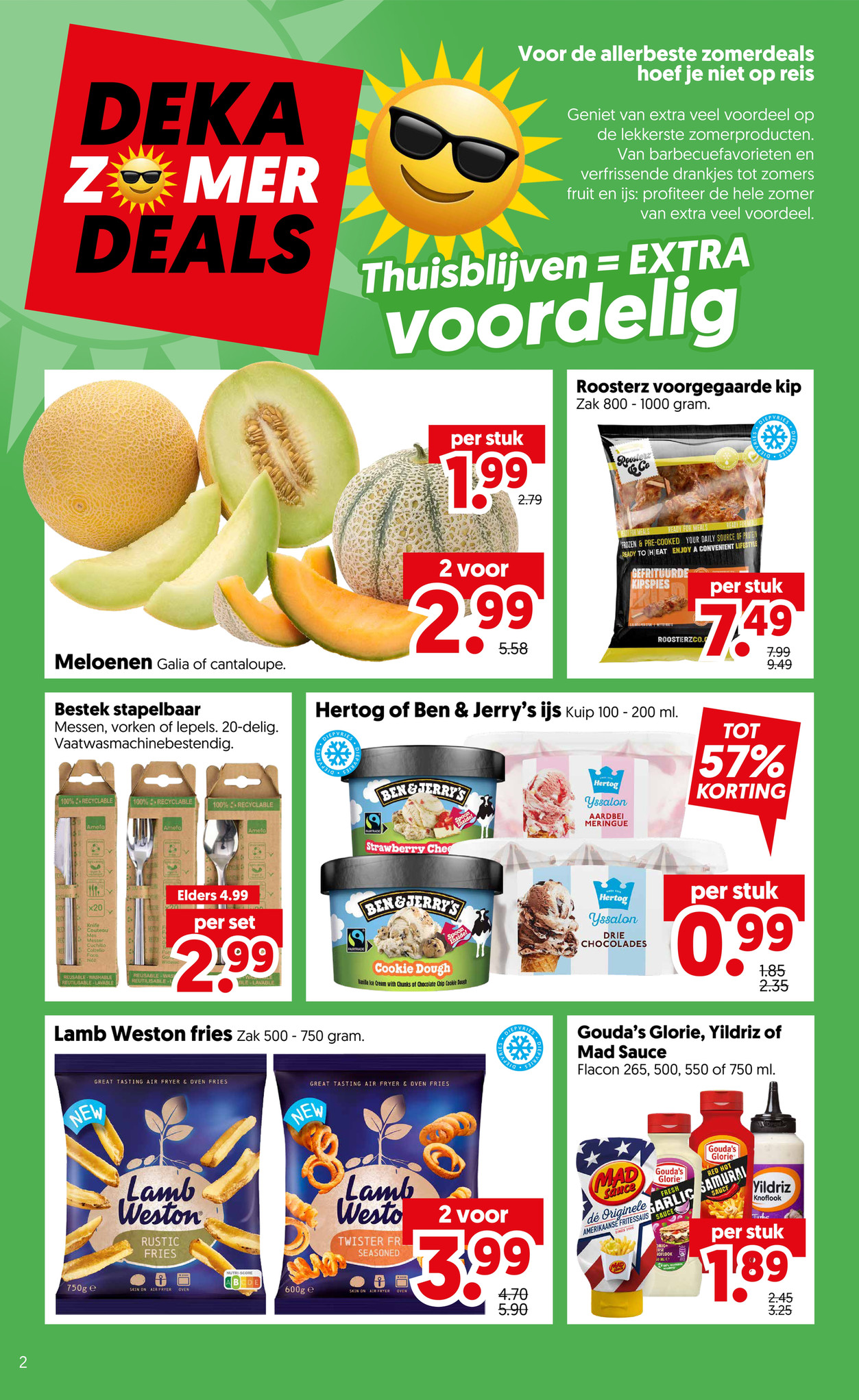 Bestek stapelbaar, gemarkeerd op pagina 4 van de Dekamarkt folder