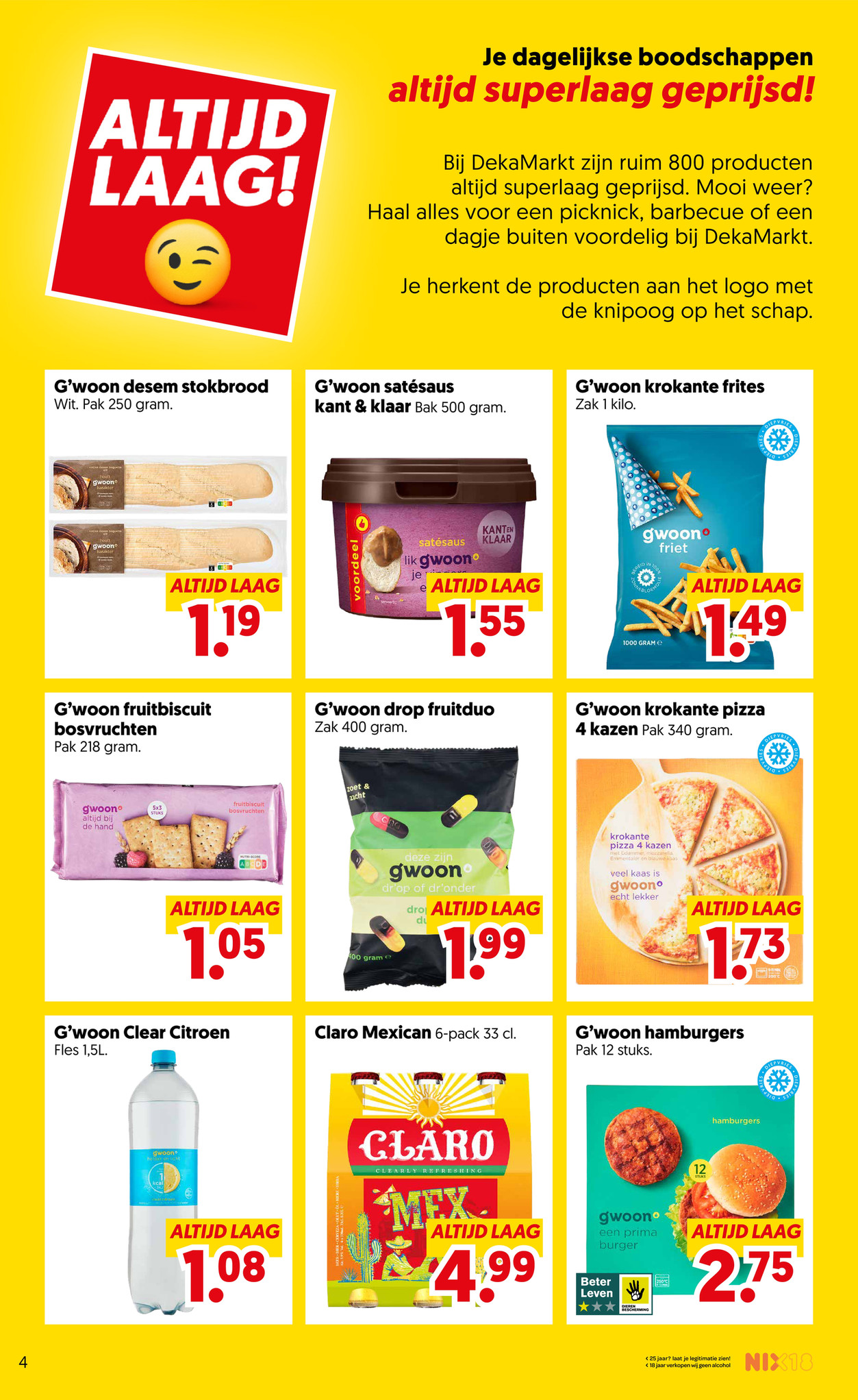 G'woon desem stokbrood, gemarkeerd op pagina 6 van de Dekamarkt folder
