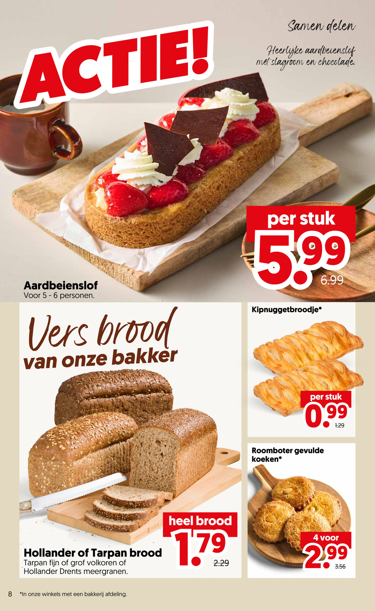 Aardbeienslof, gemarkeerd op pagina 10 van de Dekamarkt folder