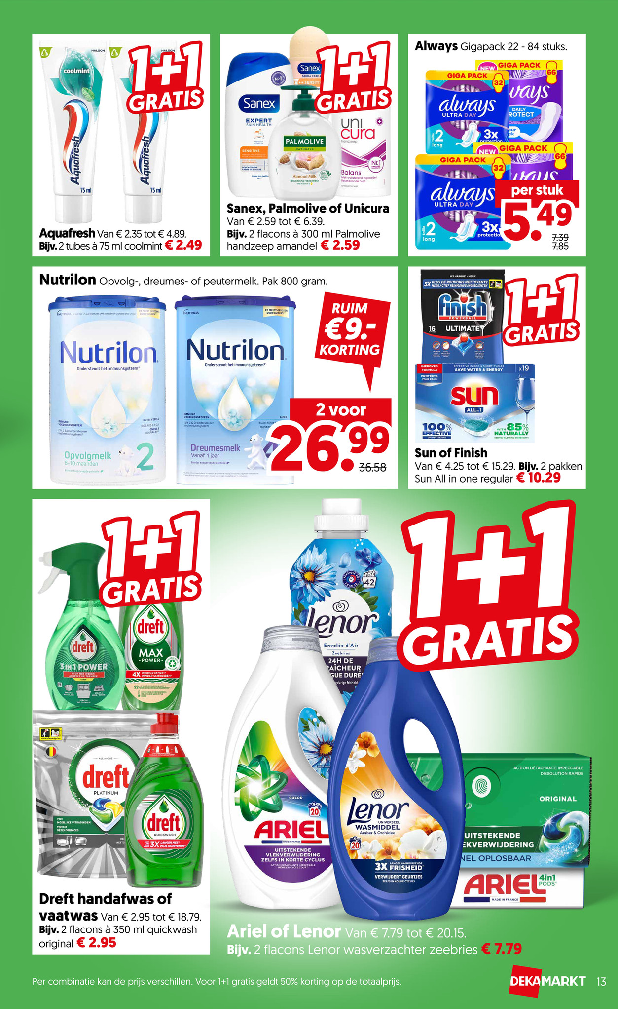 Dreft handafwas, gemarkeerd op pagina 15 van de Dekamarkt folder