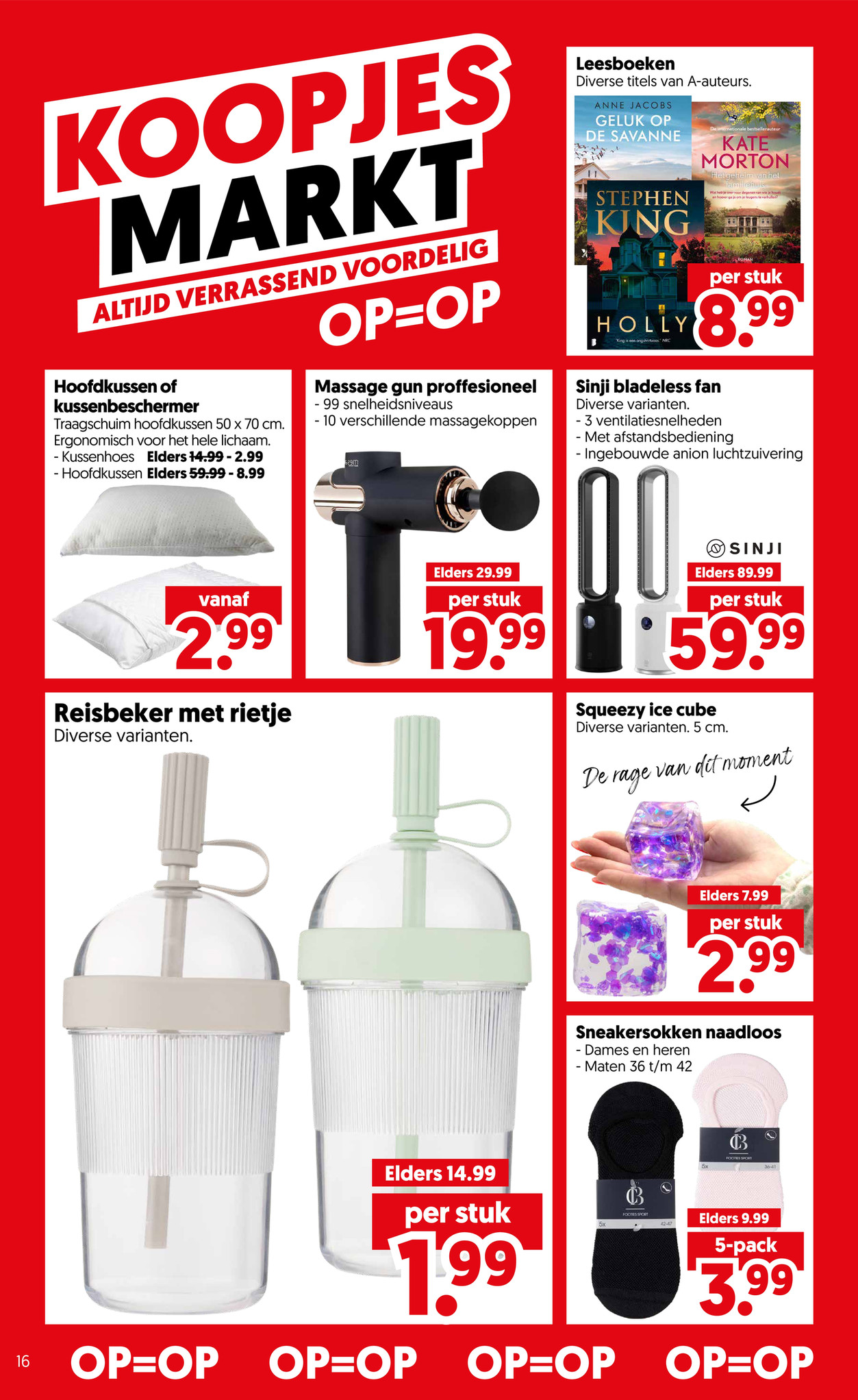 Massage gun proffesioneel, gemarkeerd op pagina 18 van de Dekamarkt folder