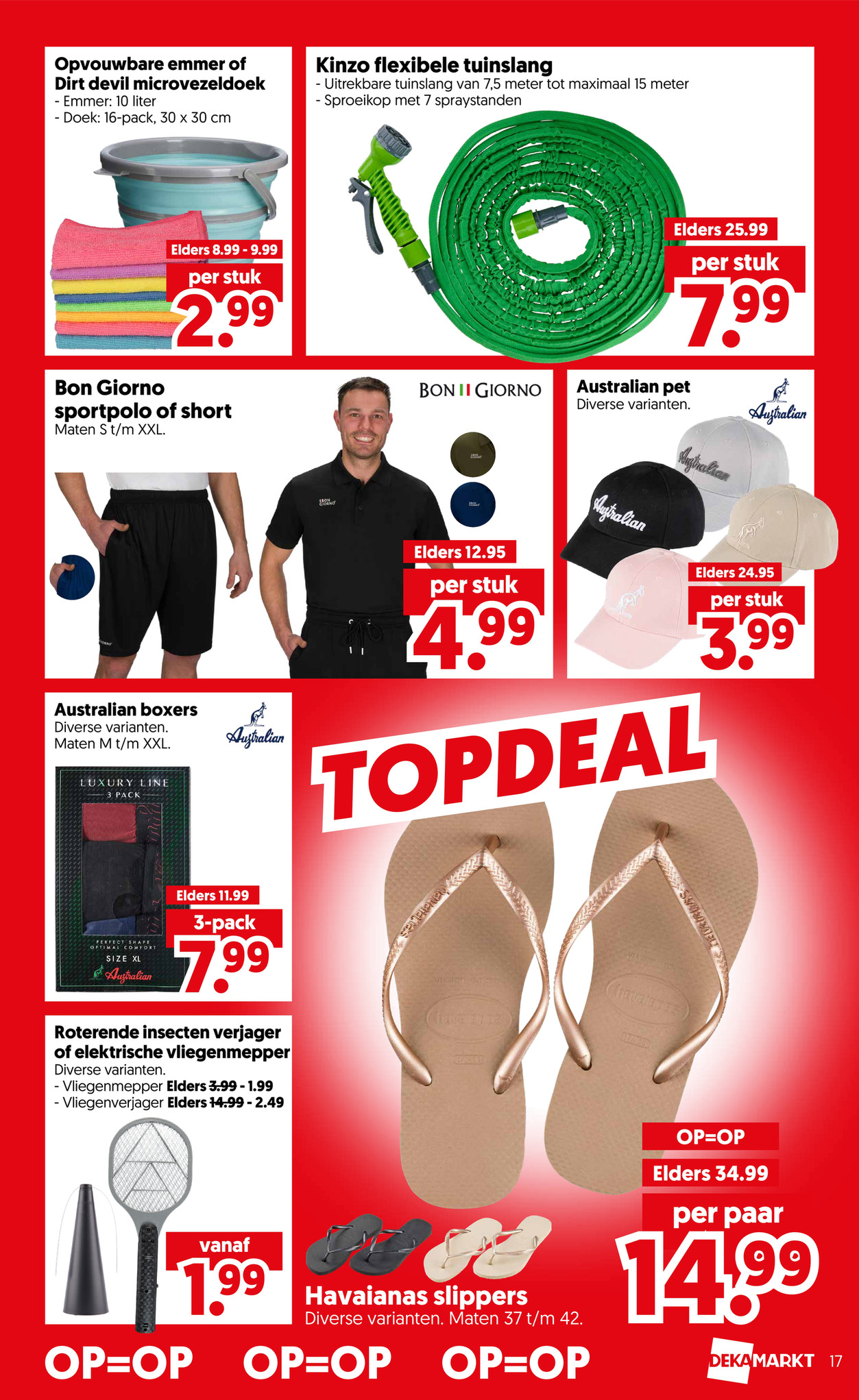 Havaianas slippers, gemarkeerd op pagina 19 van de Dekamarkt folder