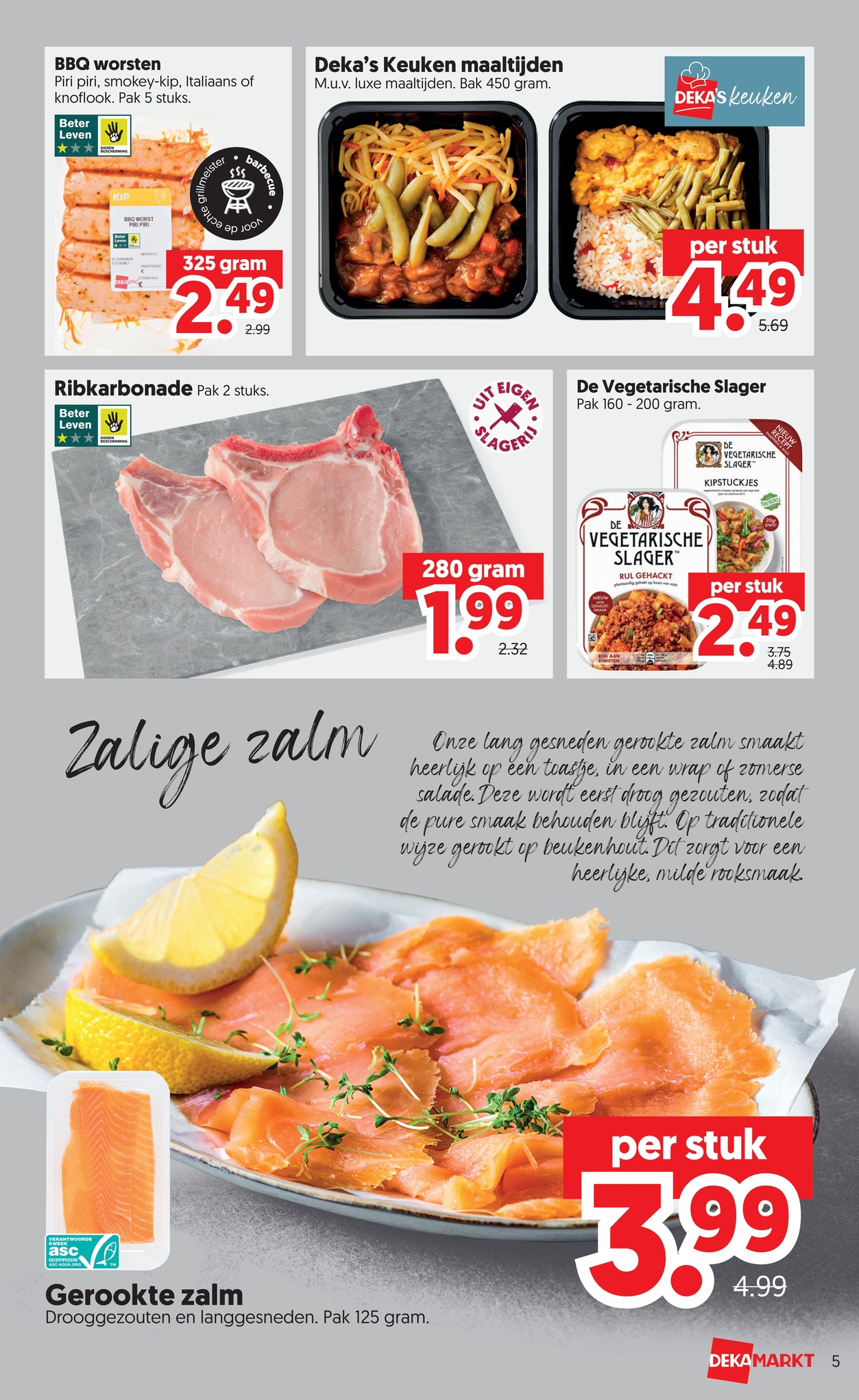 Ribkarbonade, gemarkeerd op pagina 5 van de Dekamarkt folder
