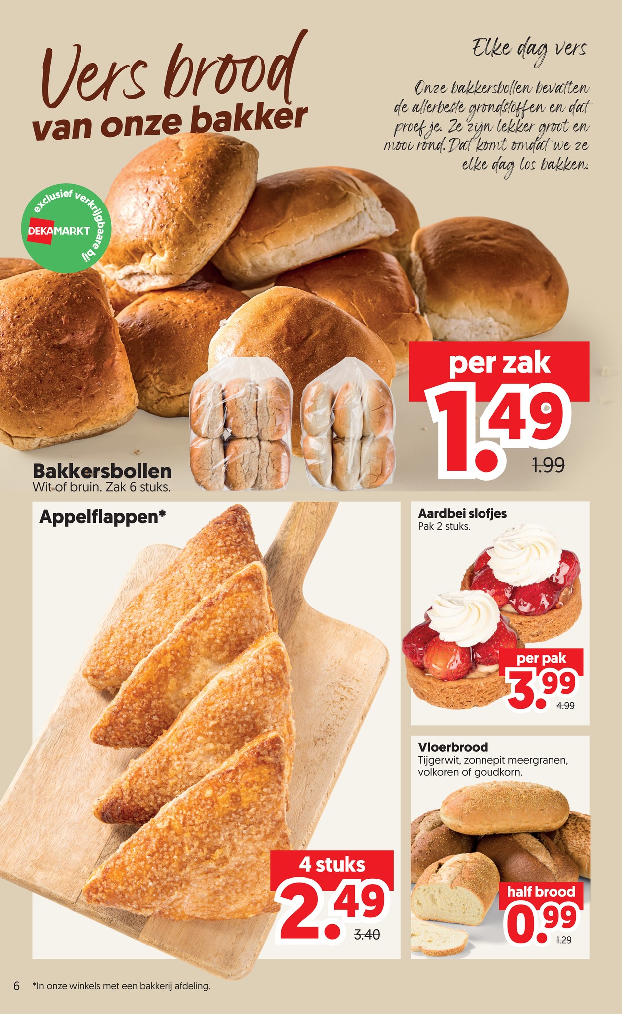 Appelflappen, gemarkeerd op pagina 6 van de Dekamarkt folder