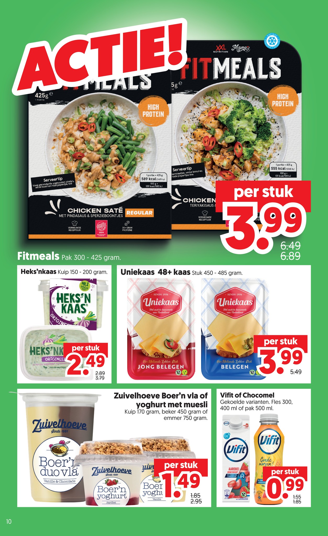 Heks'nkaas spread, gemarkeerd op pagina 10 van de Dekamarkt folder