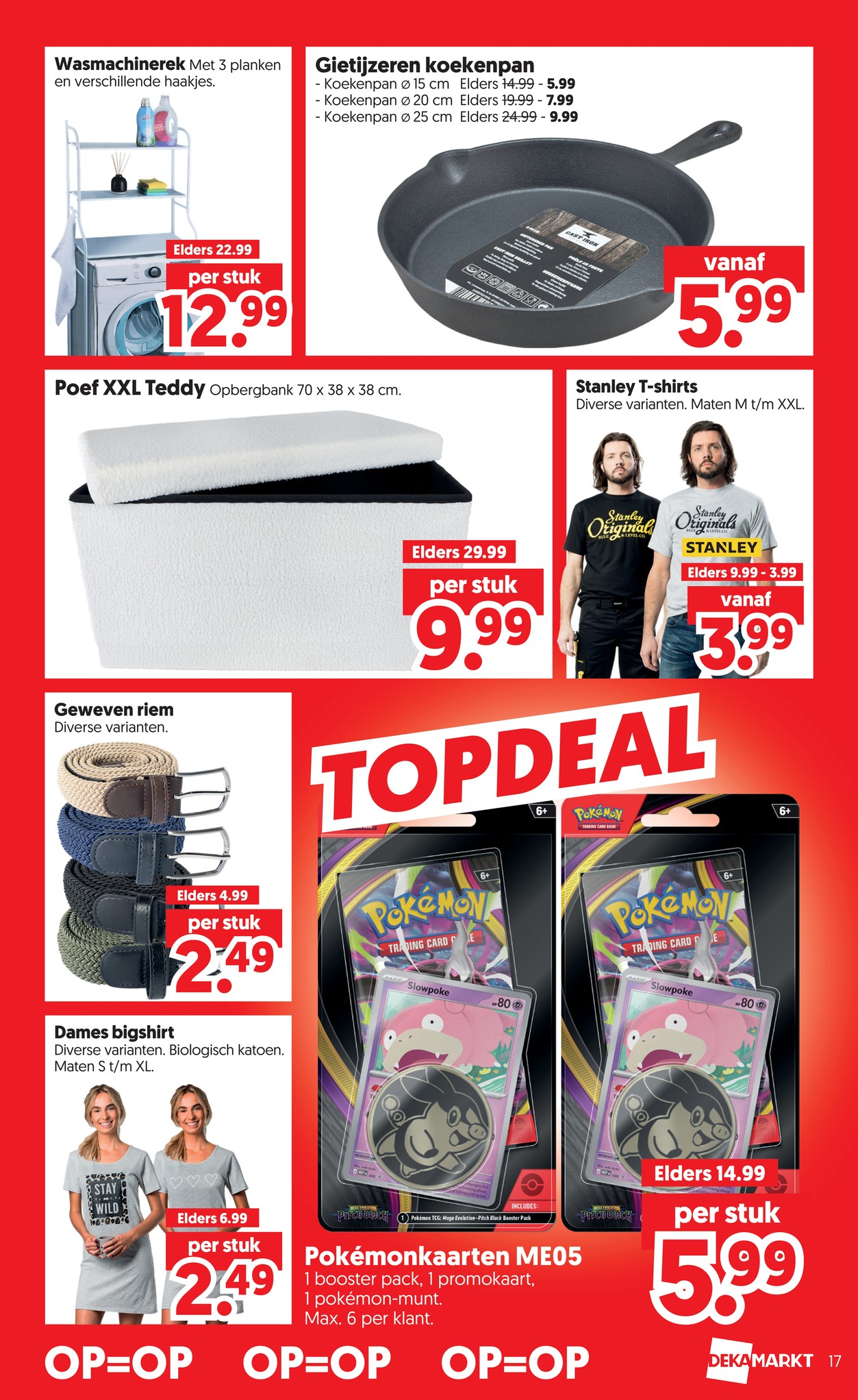 Wasmachinerek, gemarkeerd op pagina 17 van de Dekamarkt folder