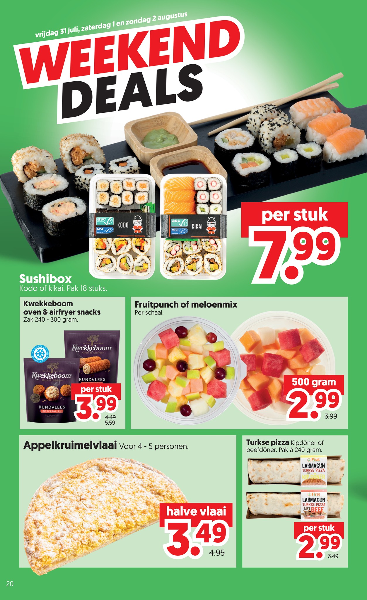 Fruitpunch of meloenmix, gemarkeerd op pagina 20 van de Dekamarkt folder