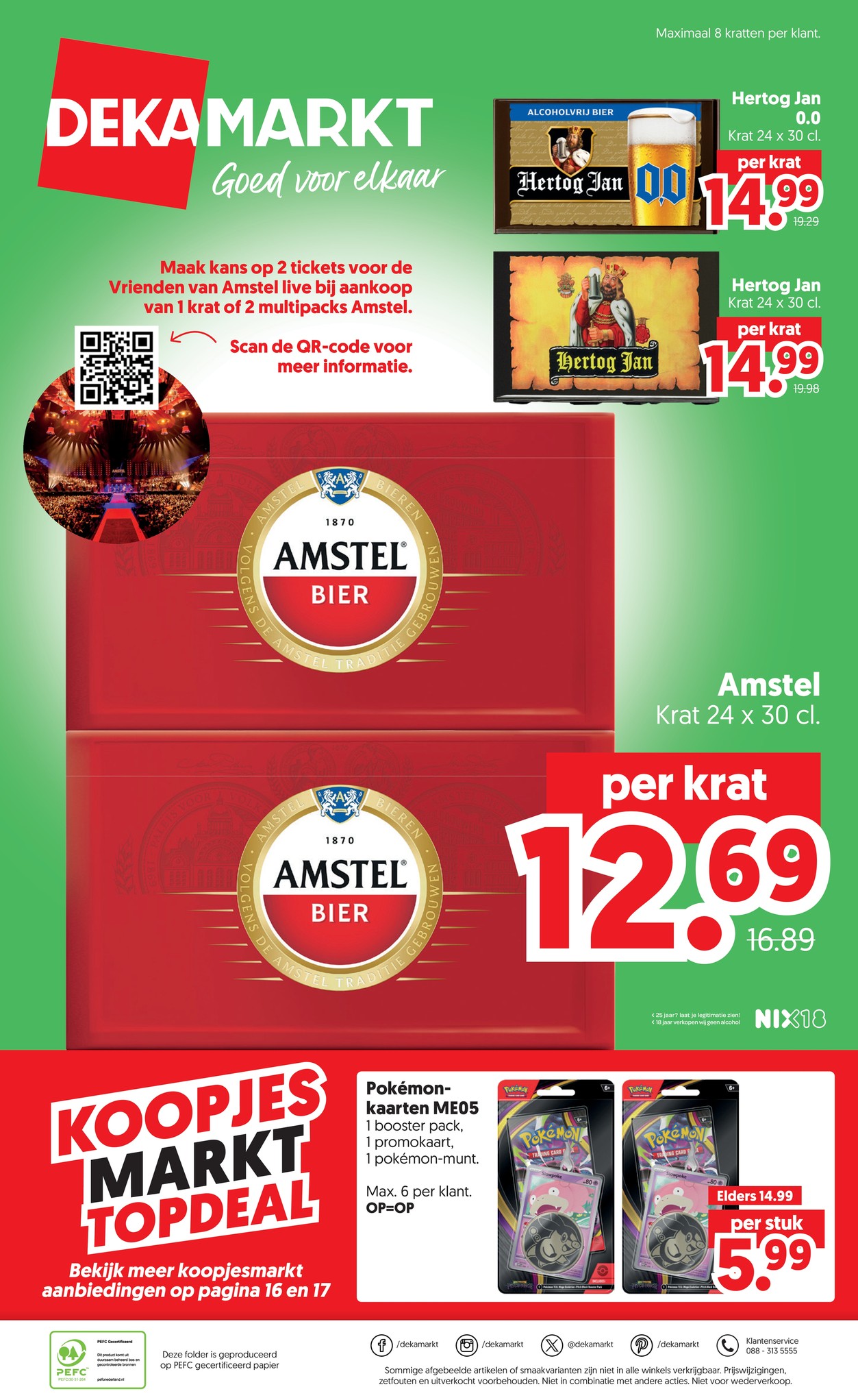 Amstel Pilsener, gemarkeerd op pagina 22 van de Dekamarkt folder