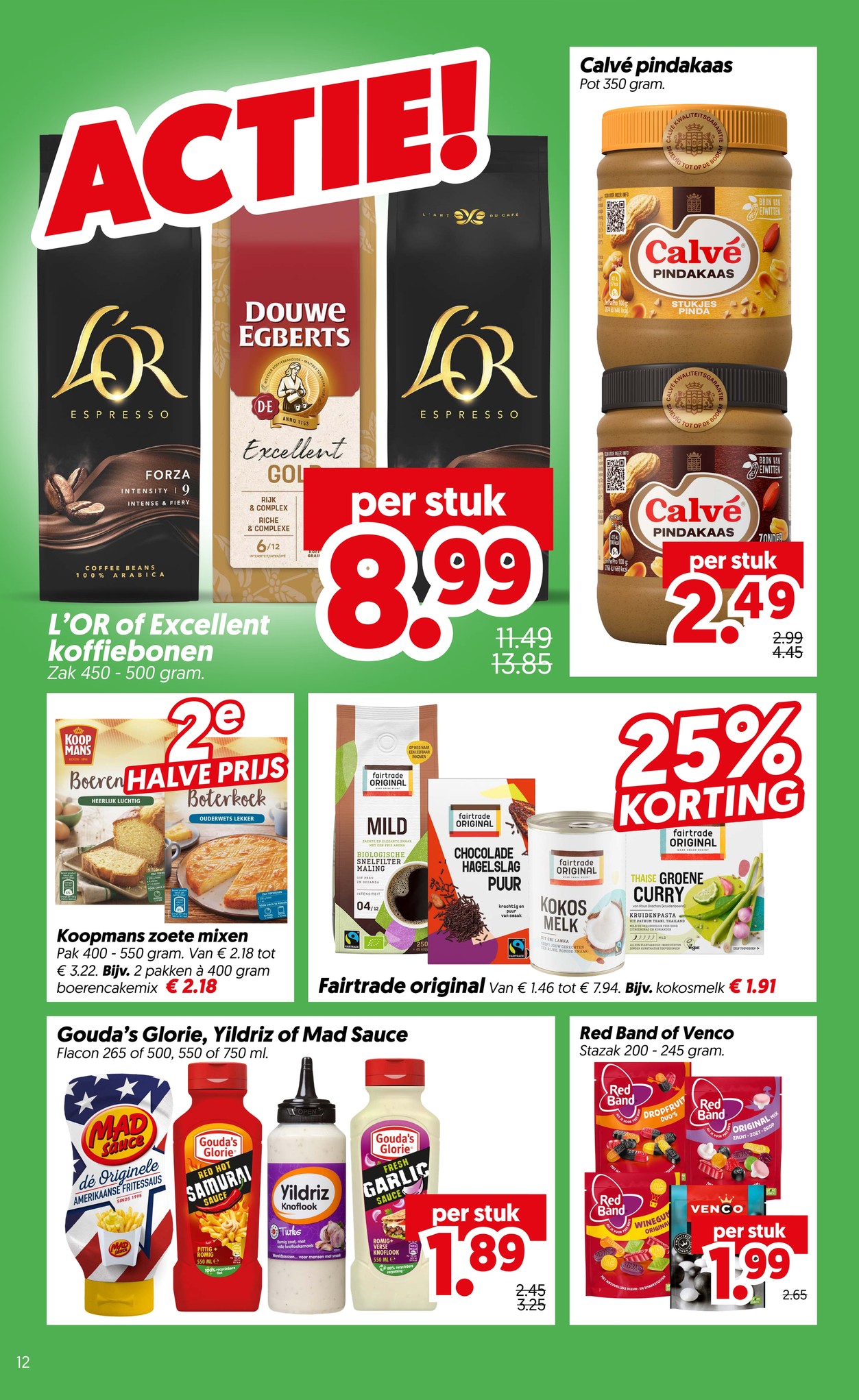 L'OR of Excellent koffiebonen, gemarkeerd op pagina 12 van de Dekamarkt folder