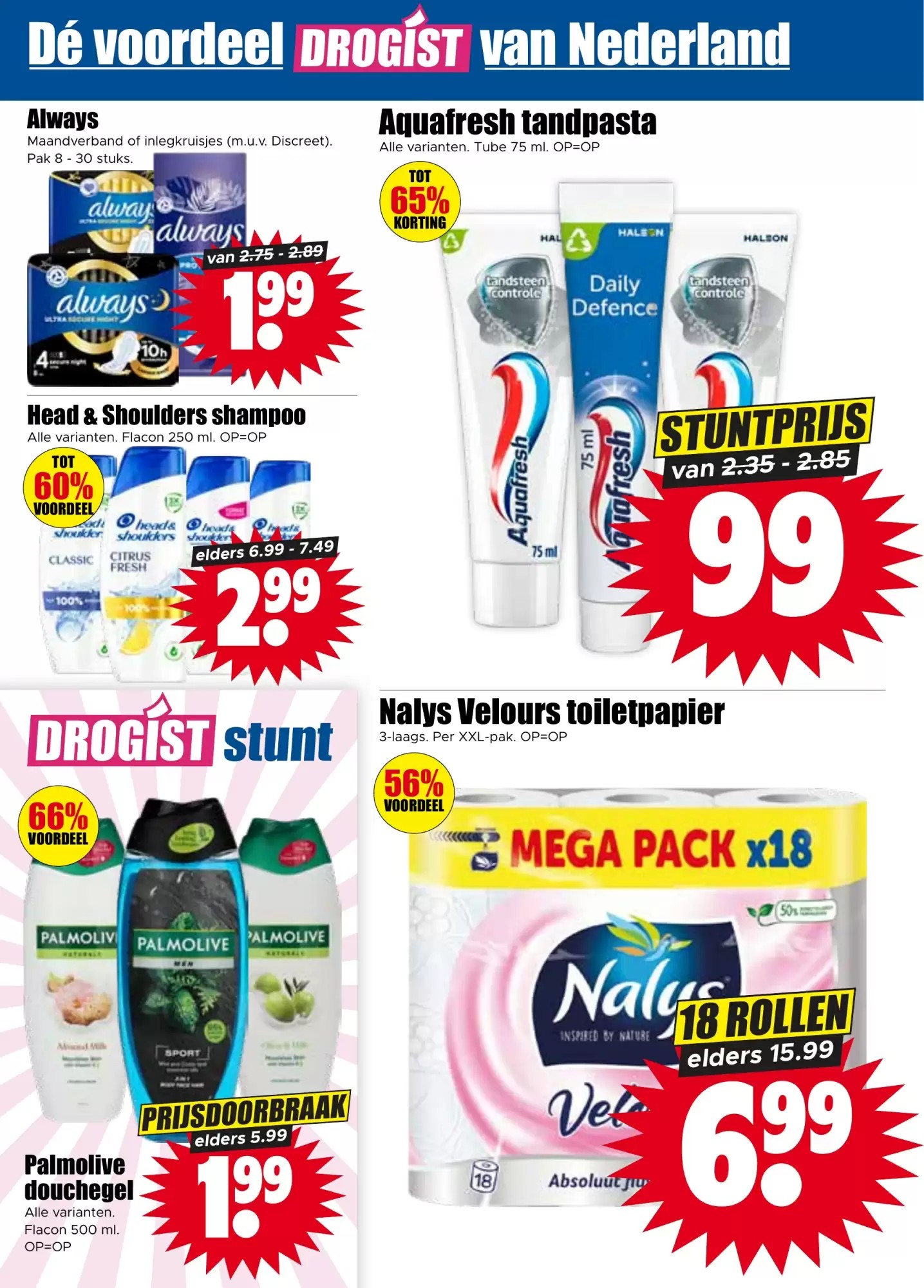 Maandverband en inlegkruisjes, gemarkeerd op pagina 18 van de Dirk folder