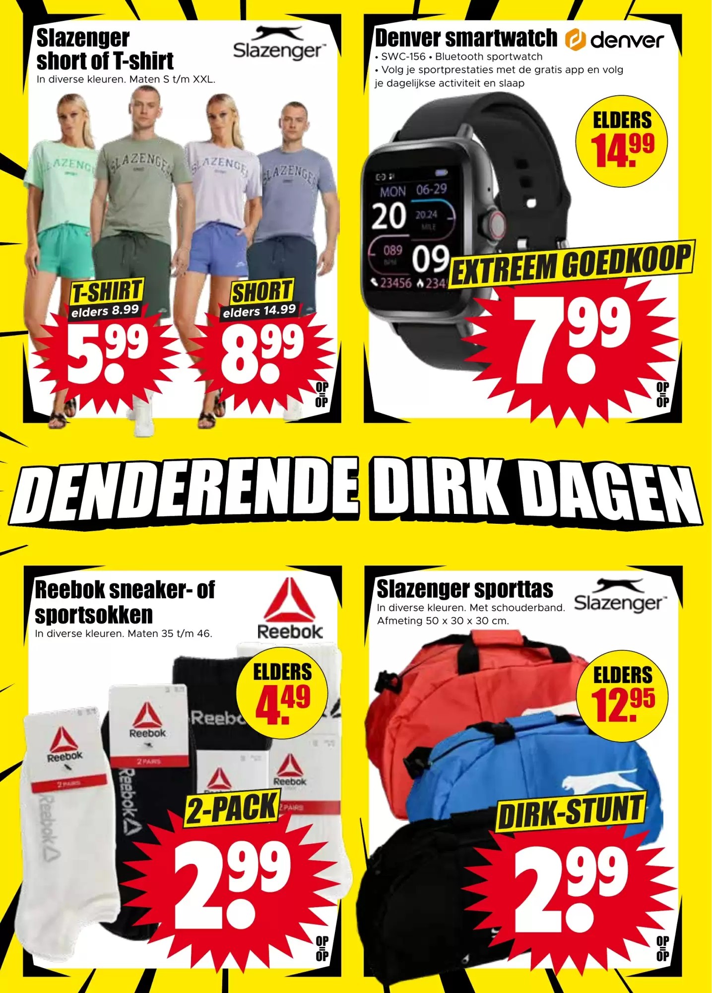 Reebok sneaker- of sportsokken, gemarkeerd op pagina 22 van de Dirk folder