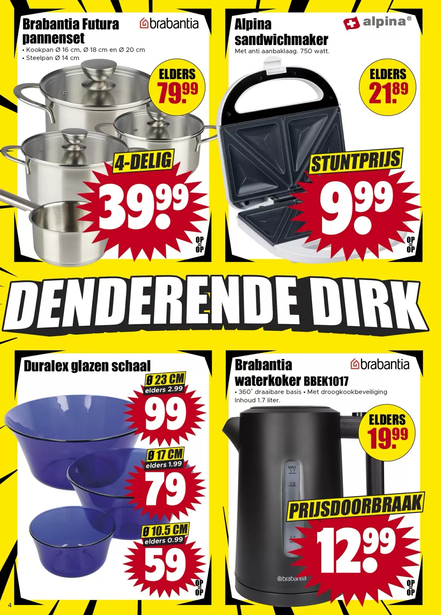Duralex glazen schaal 10.5 cm, gemarkeerd op pagina 24 van de Dirk folder