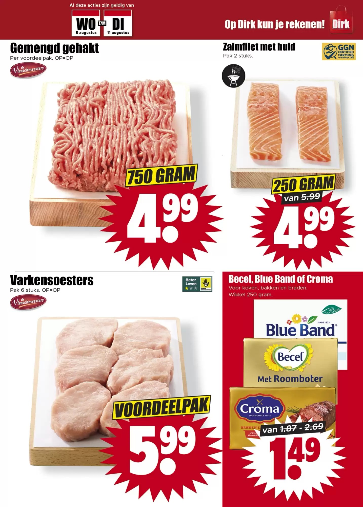 Gemengd gehakt, gemarkeerd op pagina 5 van de Dirk folder