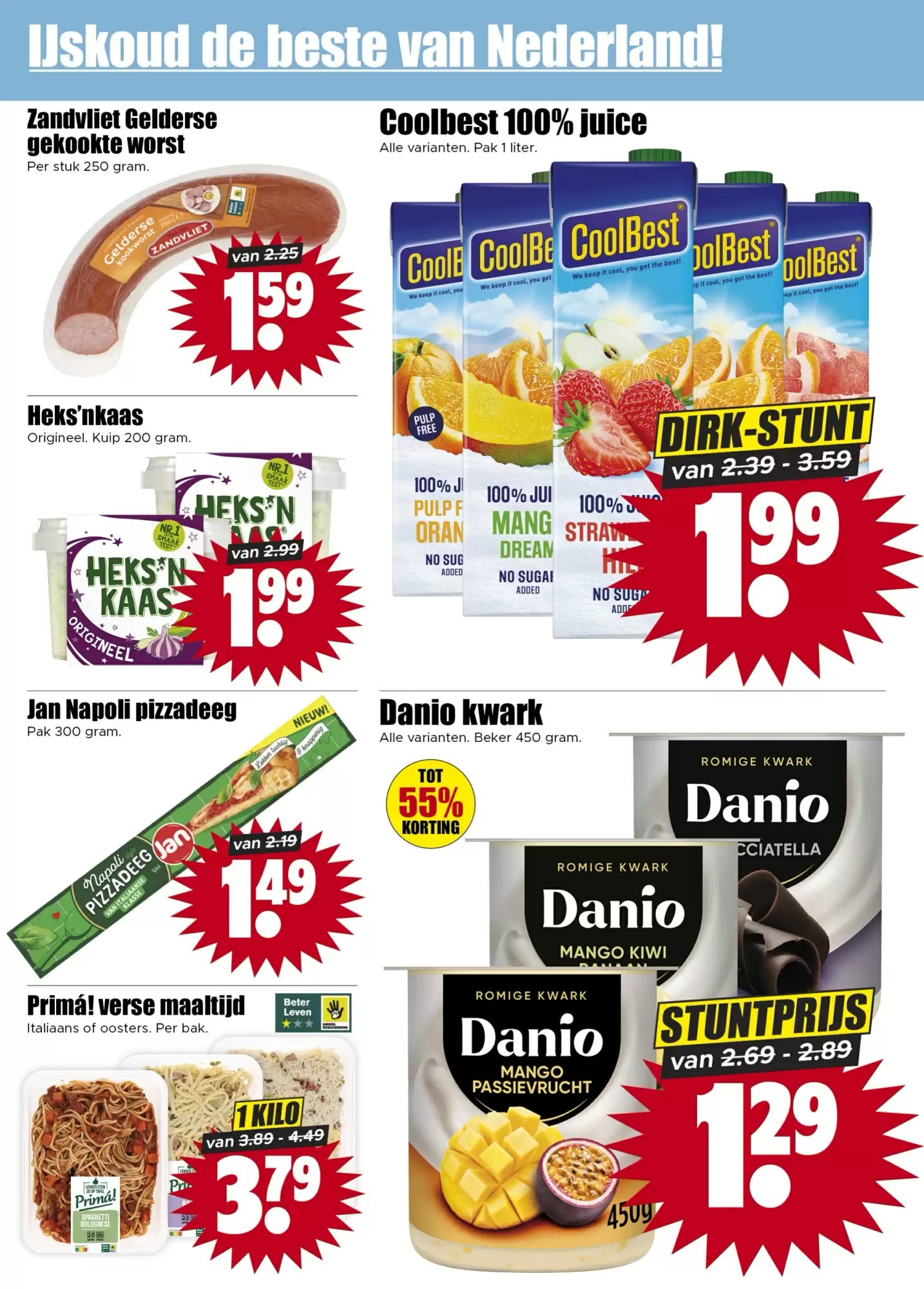 Danio kwark, gemarkeerd op pagina 8 van de Dirk folder