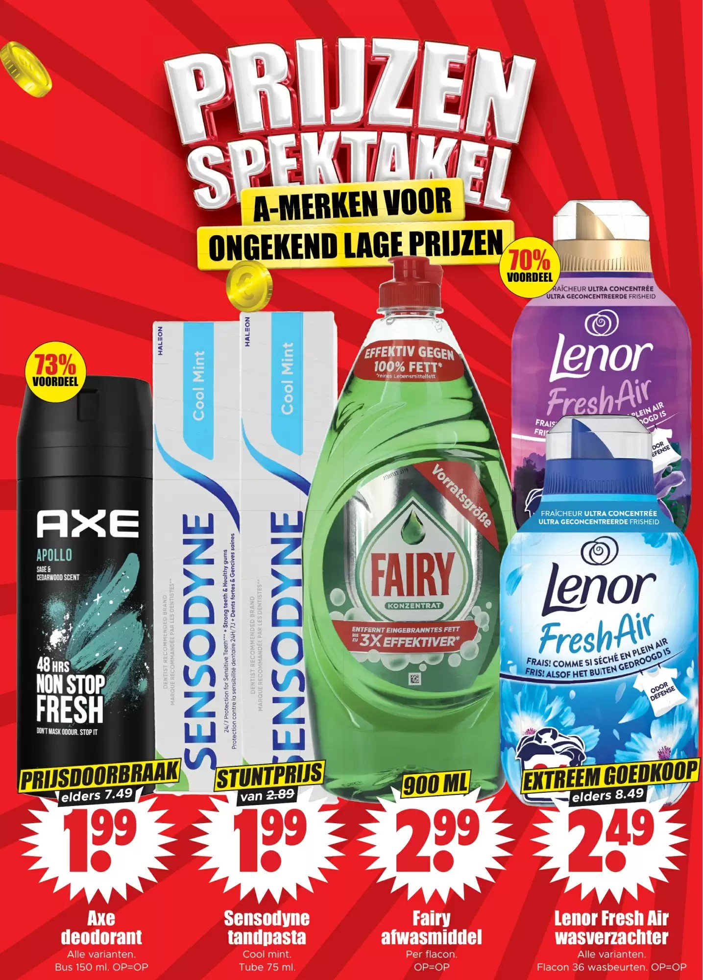 Axe deodorant, gemarkeerd op pagina 14 van de Dirk folder