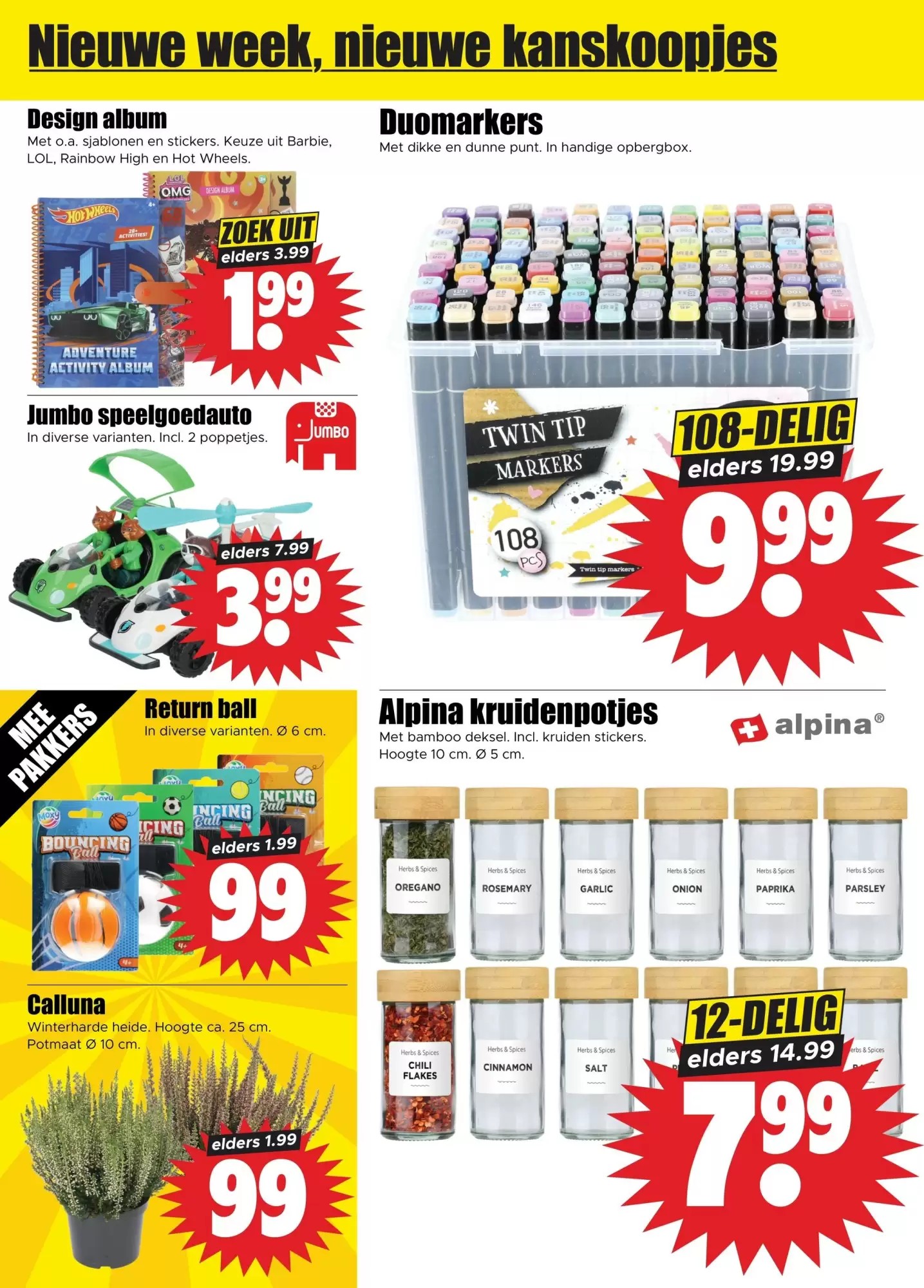 Return ball, gemarkeerd op pagina 2 van de Dirk folder
