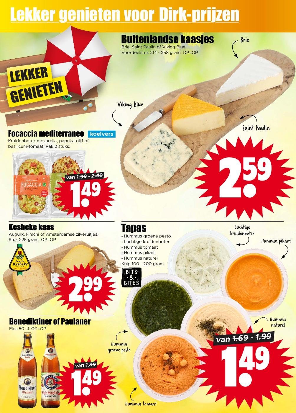 Kesbeke kaas, gemarkeerd op pagina 10 van de Dirk folder