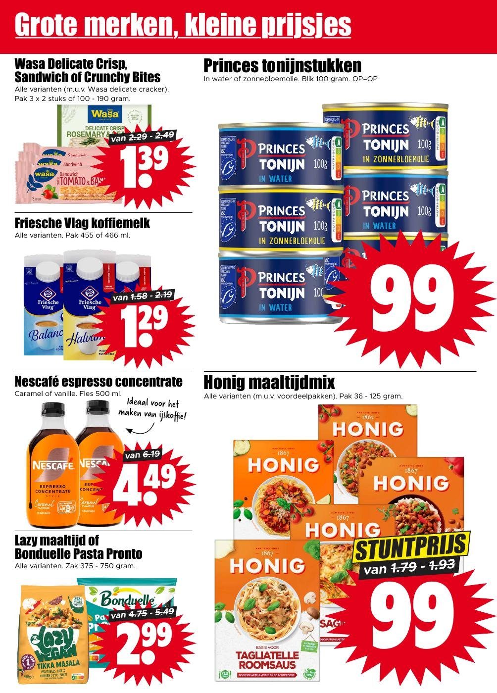 Nescafé espresso concentrate, gemarkeerd op pagina 14 van de Dirk folder