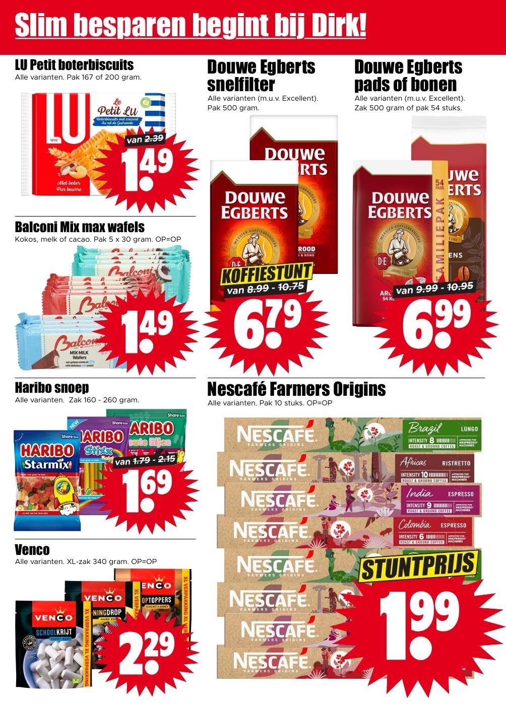 Douwe Egberts snelfilter, gemarkeerd op pagina 16 van de Dirk folder