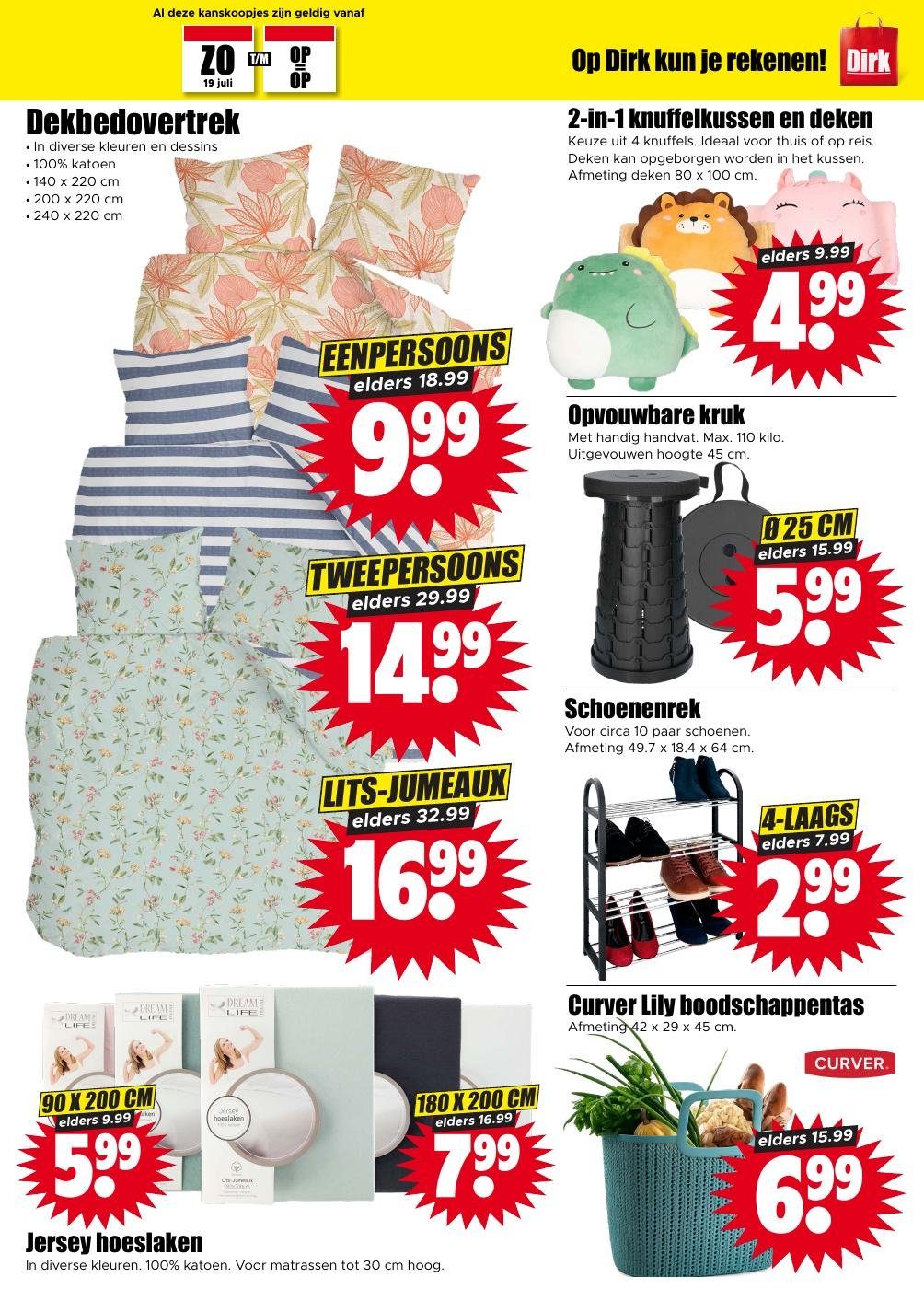 Dekbedovertrek Eenpersoons, gemarkeerd op pagina 25 van de Dirk folder