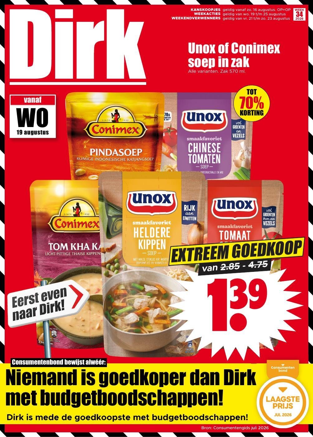 Cover van de huidige Dirk folder