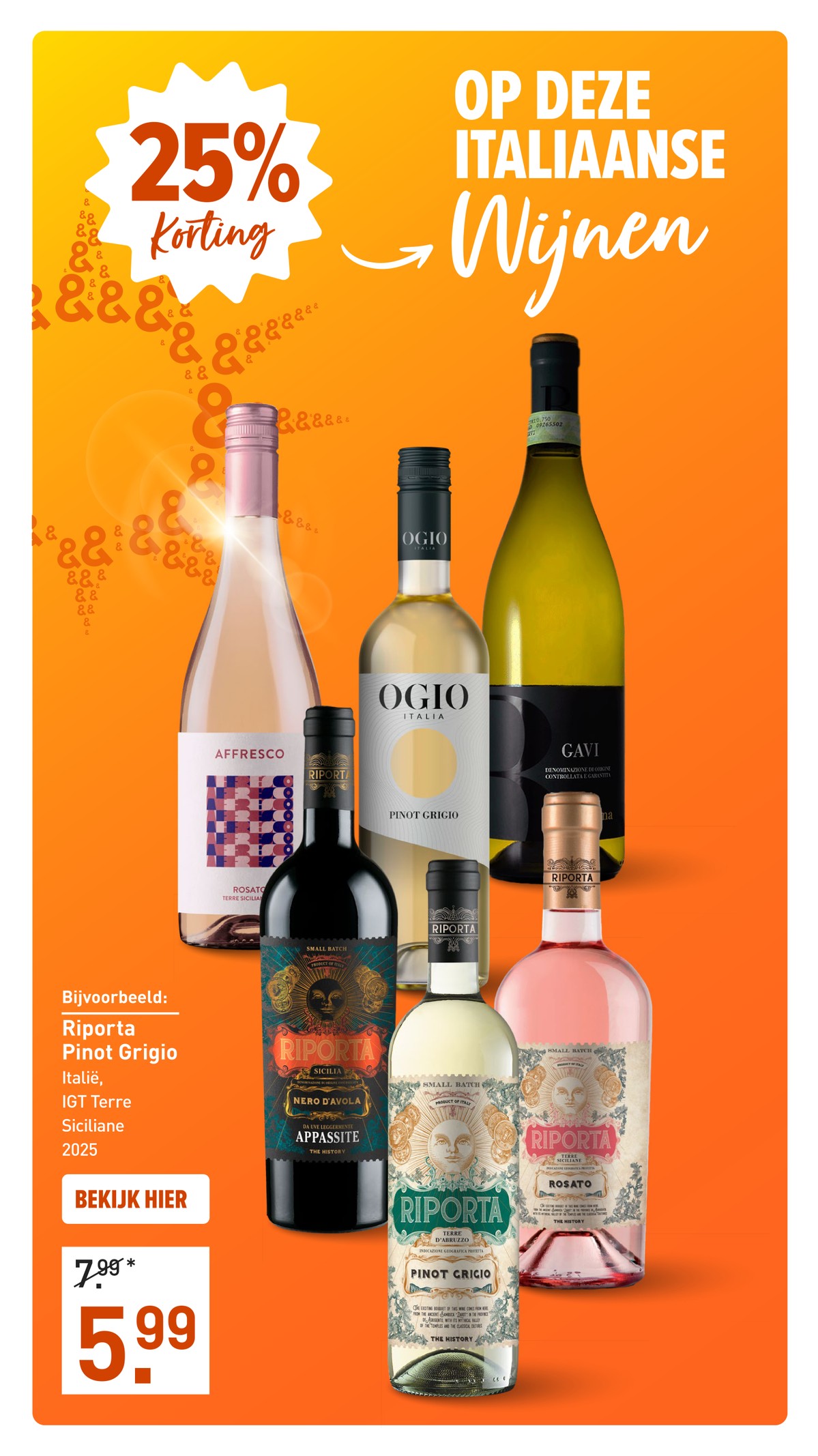 Riporta Pinot Grigio, gemarkeerd op pagina 5 van de Gall & Gall folder