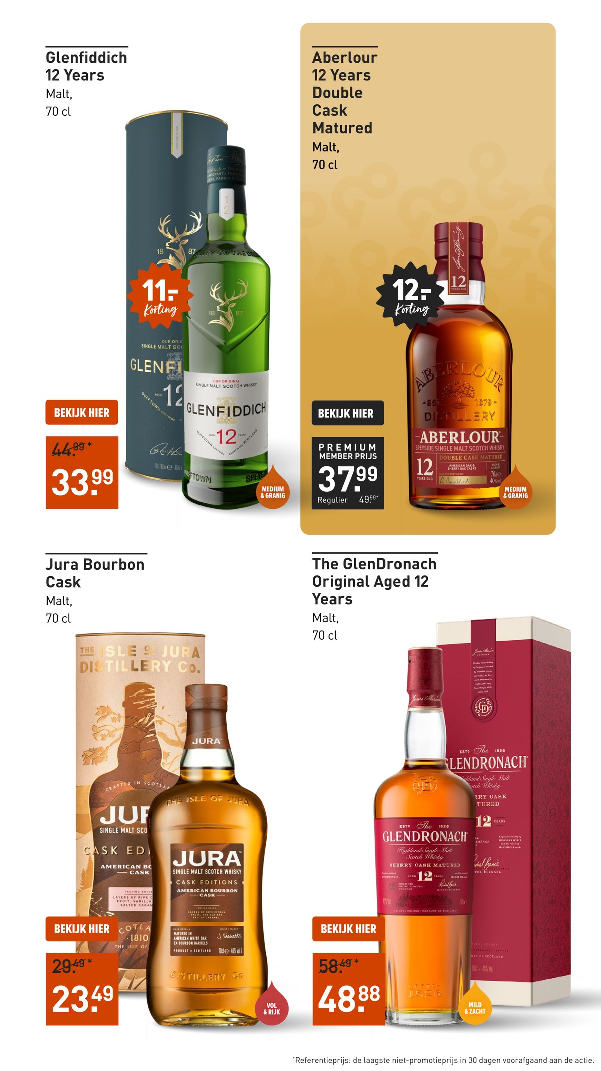 Aberlour 12 Years Double Cask Matured, gemarkeerd op pagina 10 van de Gall & Gall folder