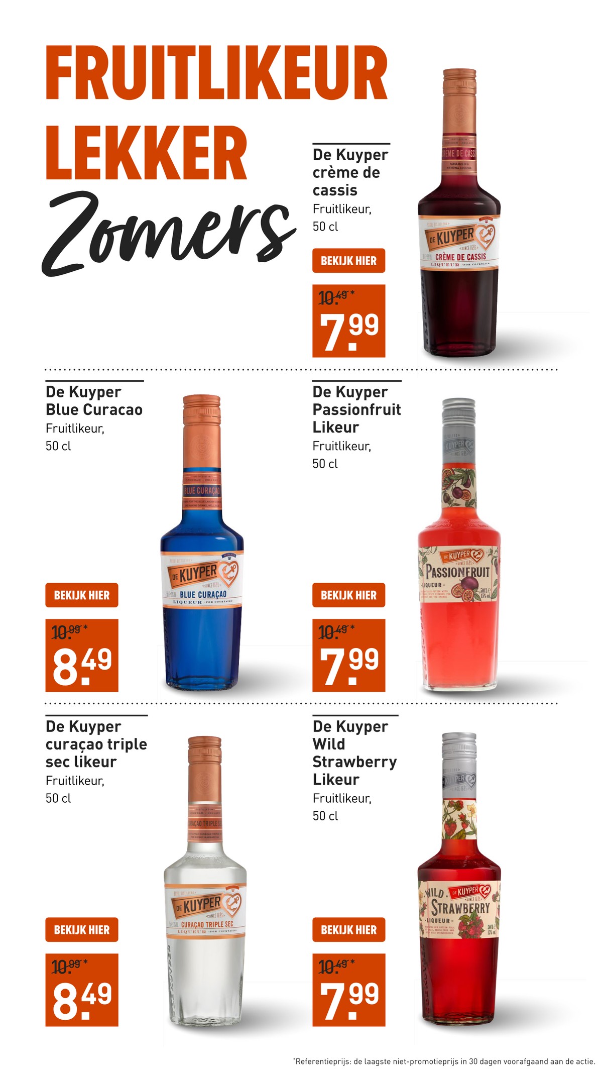 De Kuyper Passionfruit Likeur, gemarkeerd op pagina 20 van de Gall & Gall folder