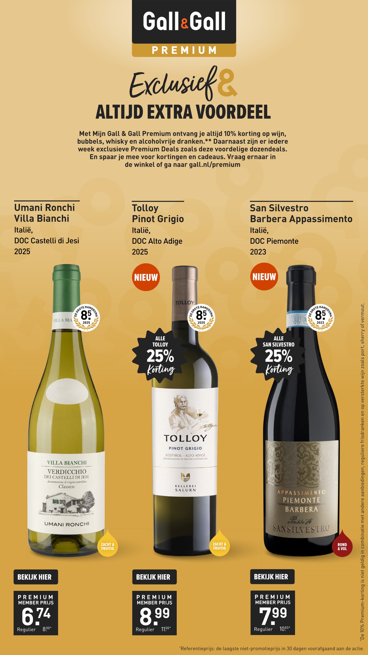Tolloy Pinot Grigio, gemarkeerd op pagina 8 van de Gall & Gall folder